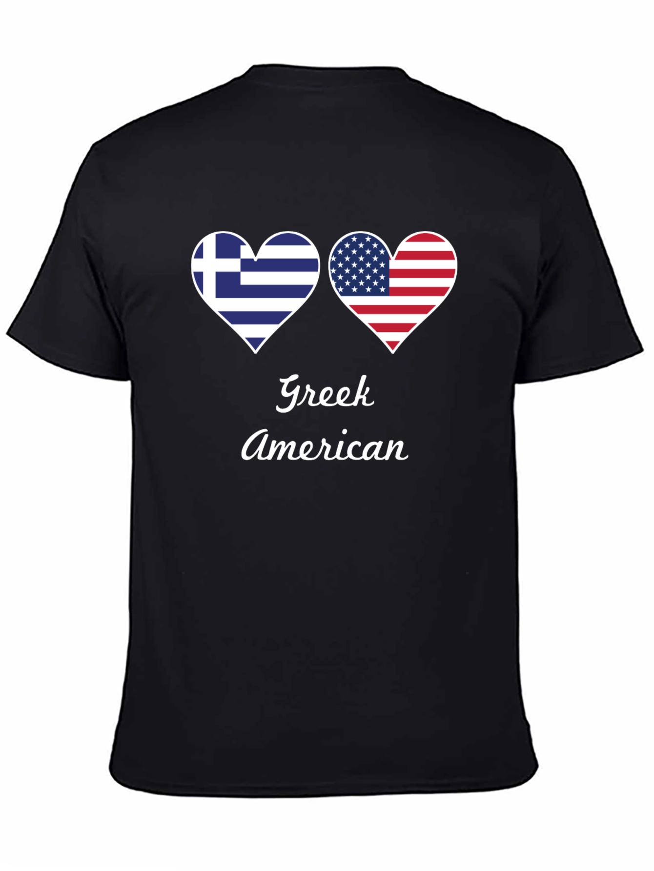 Greek American Flag Heart T-Shirt