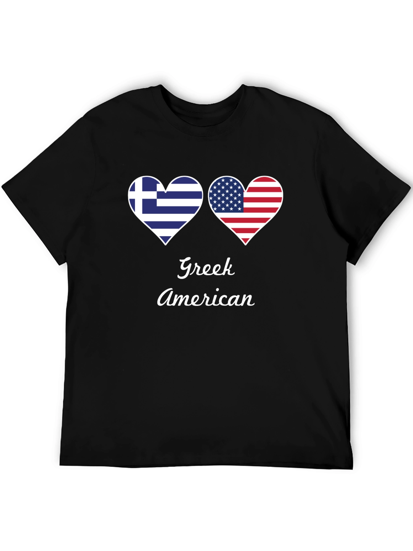 Greek American Flag Heart T-Shirt