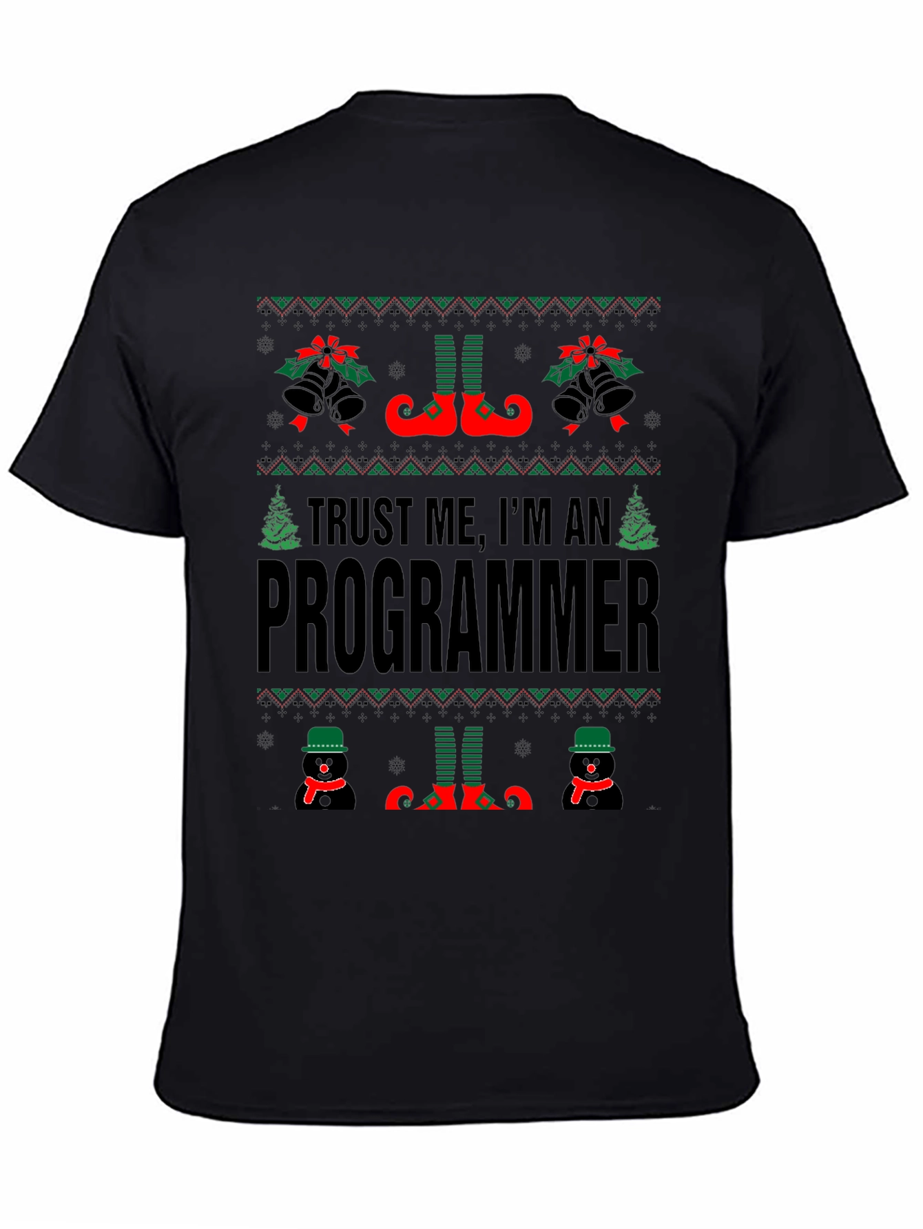 Funny Christmas Programmer Ugly Sweater Style T-Shirt