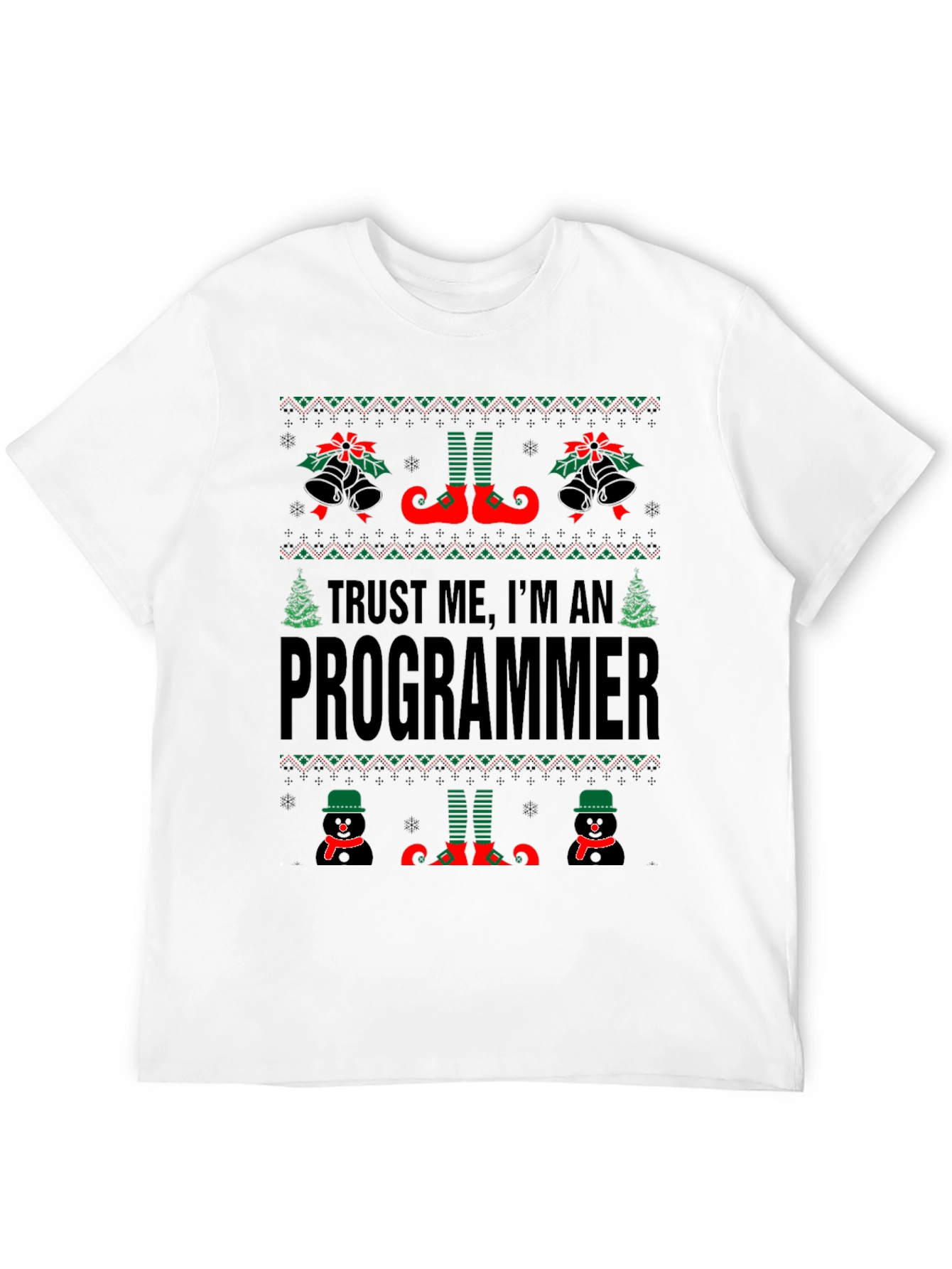 Funny Christmas Programmer Ugly Sweater Style T-Shirt