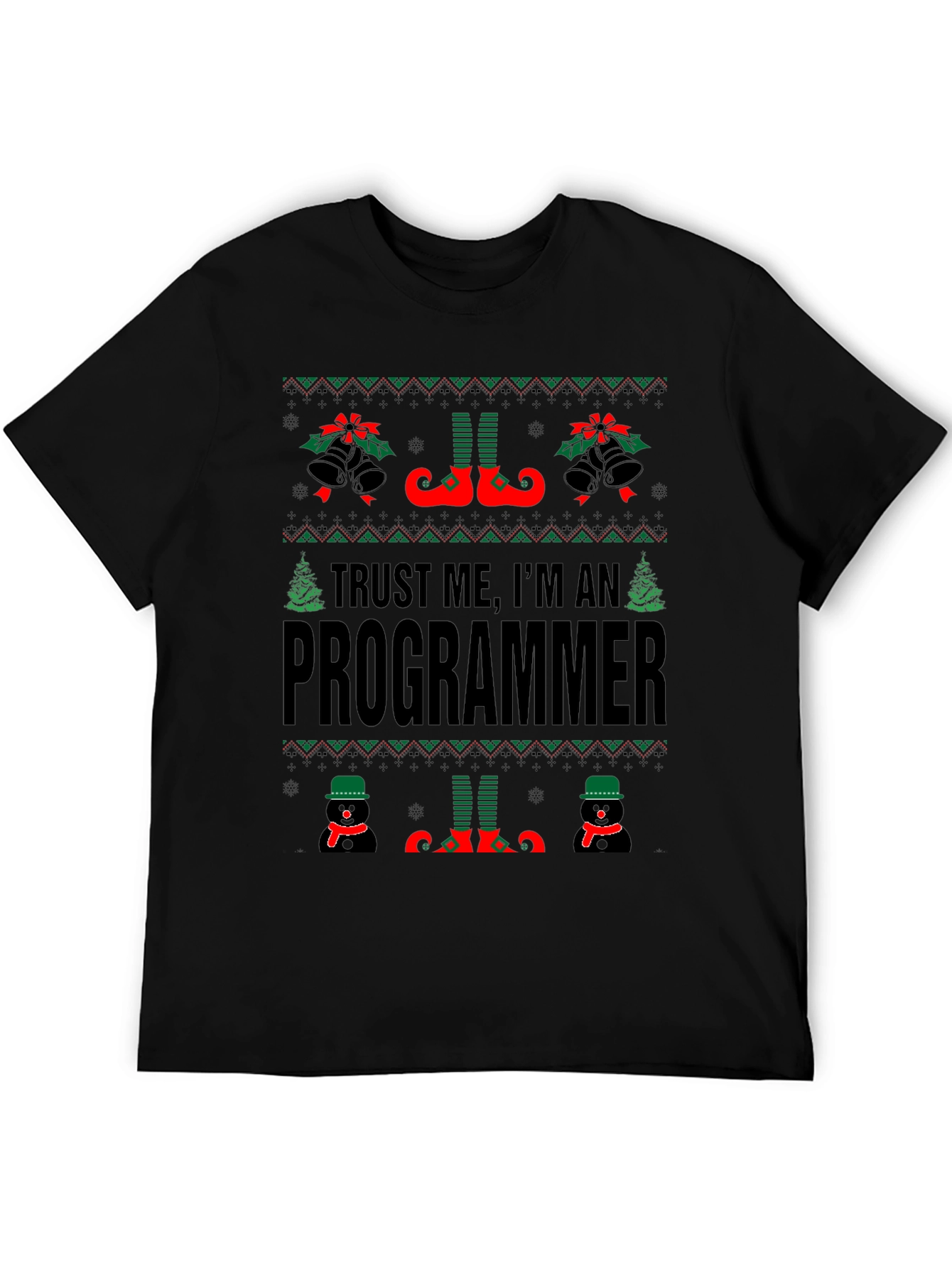 Funny Christmas Programmer Ugly Sweater Style T-Shirt