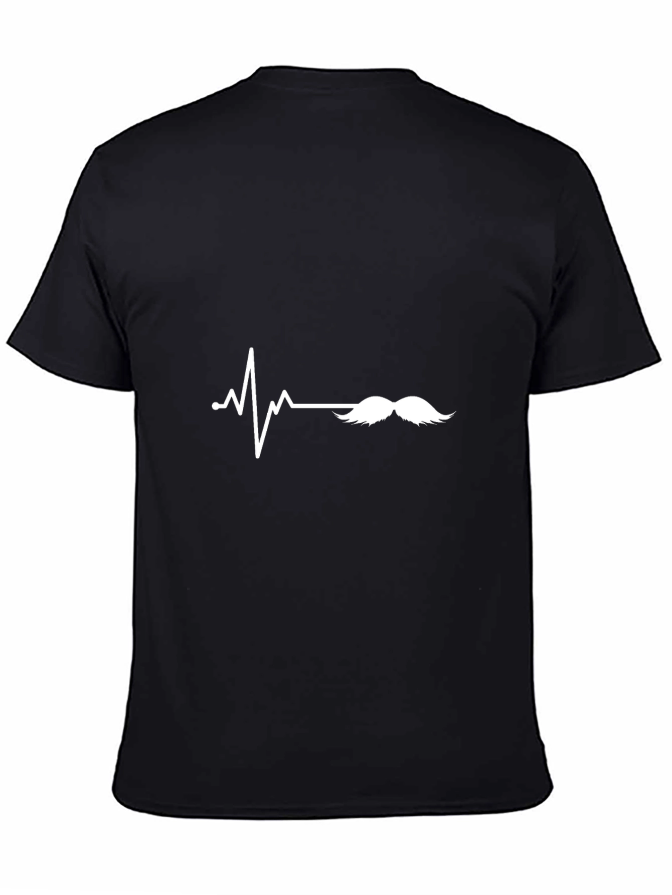 Funny Mustache Heartbeat Graphic Tee - Cool Design!