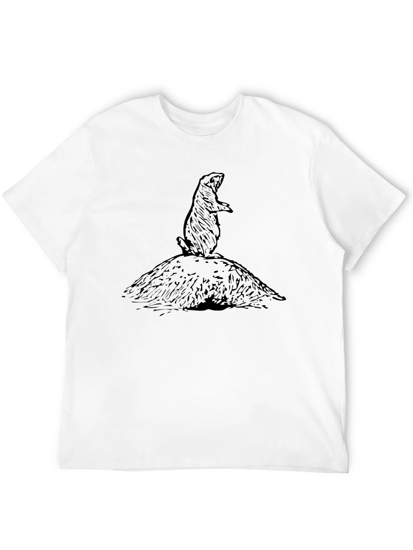 Groundhog Graphic Tee - Black Cotton T-Shirt