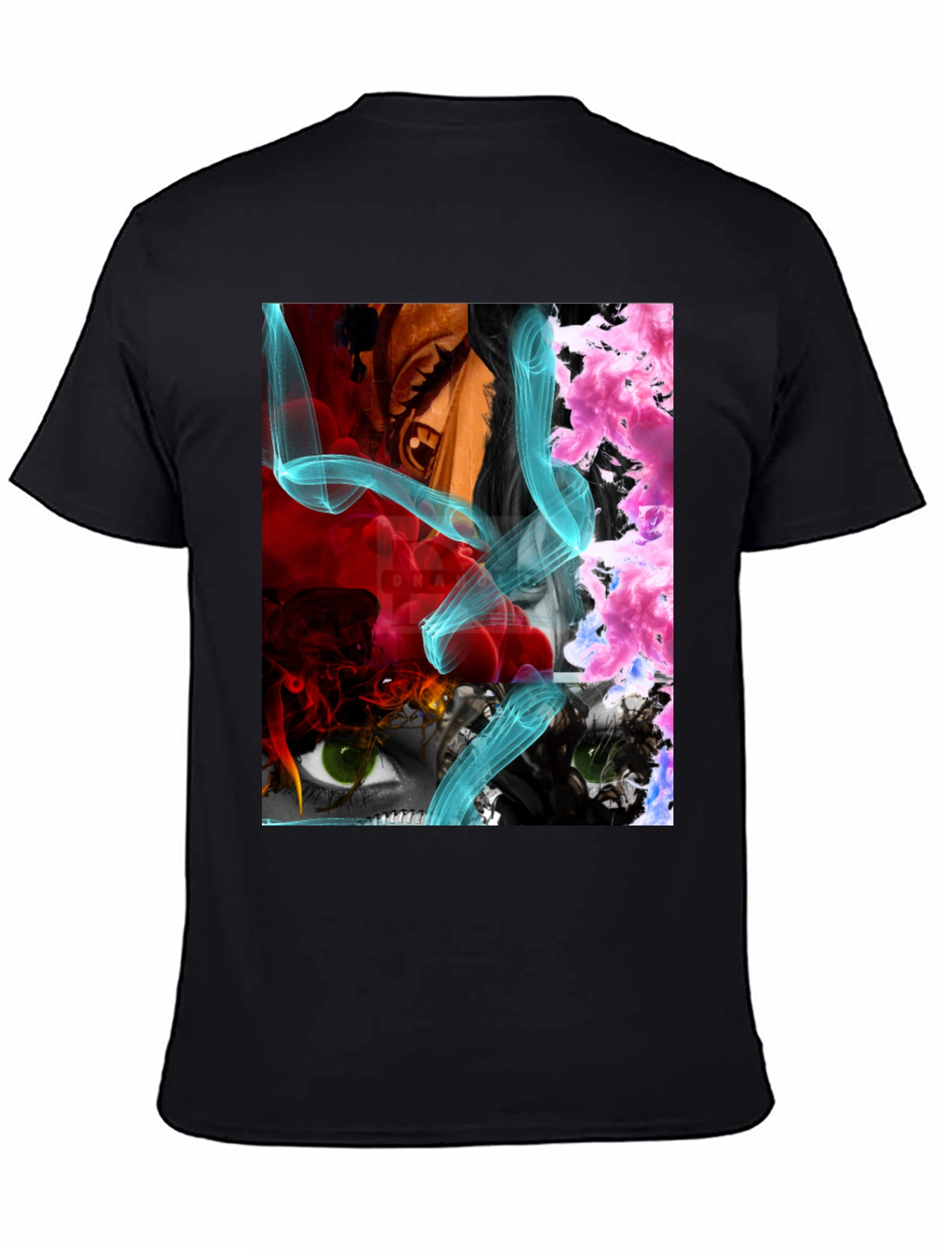 Eye-Catching Graphic Print Mens Black T-Shirt