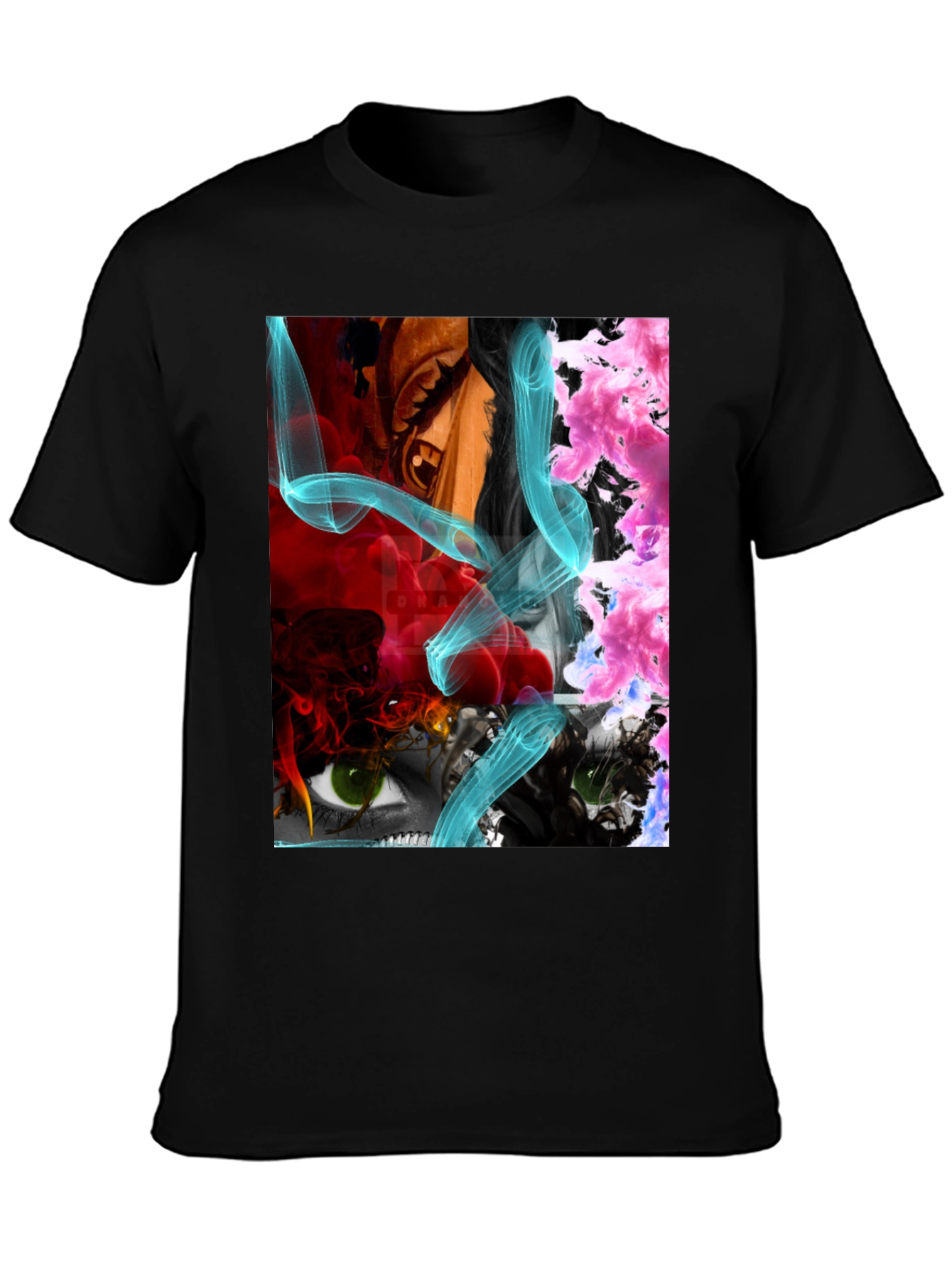 Eye-Catching Graphic Print Mens Black T-Shirt
