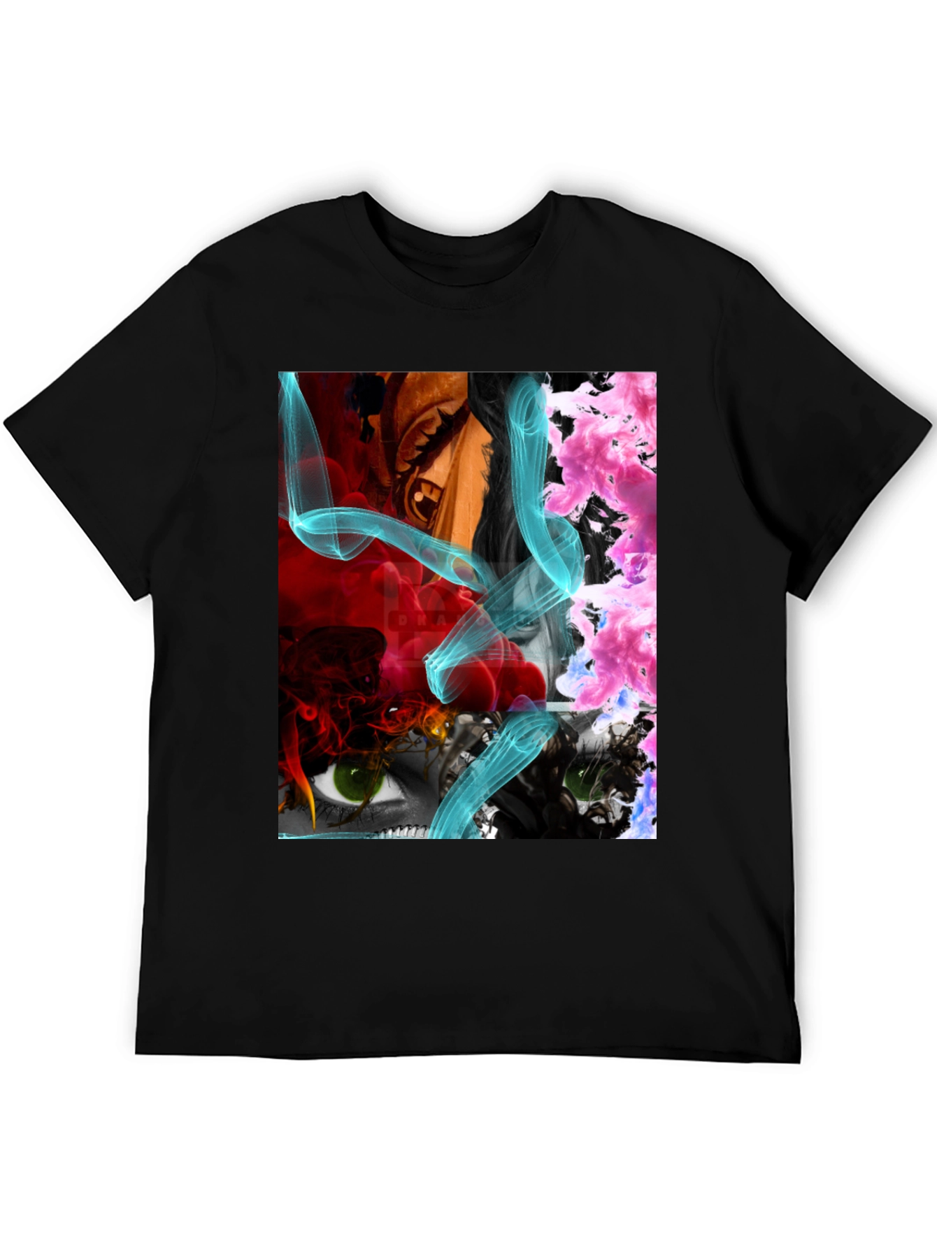 Eye-Catching Graphic Print Mens Black T-Shirt