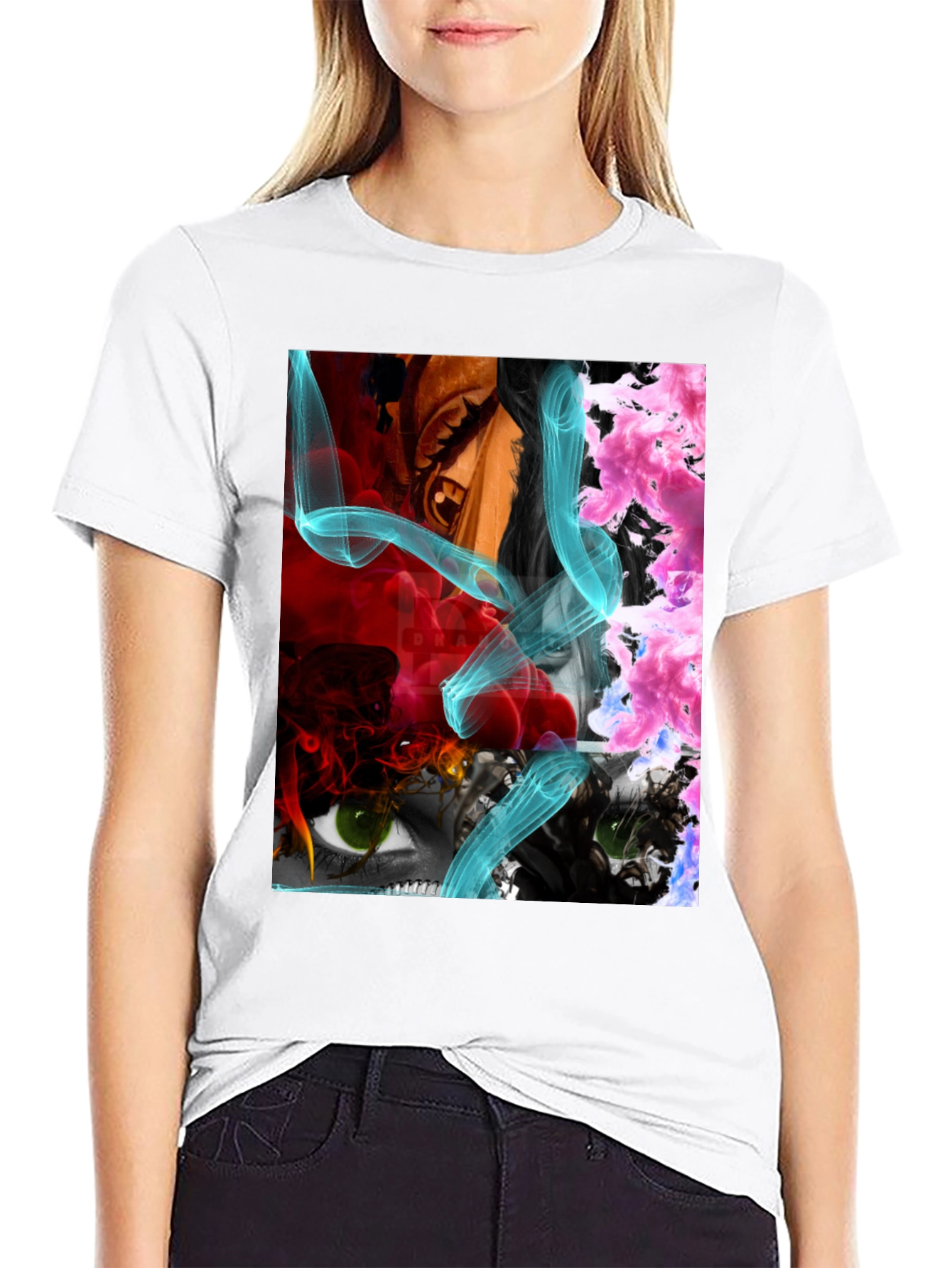 Eye-Catching Graphic Print Mens Black T-Shirt