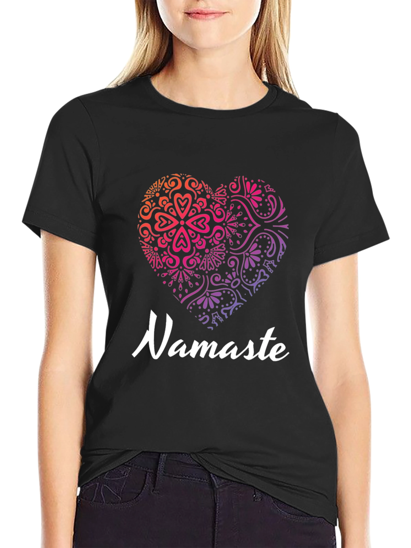 Namaste Heart Graphic Tee - Yoga Shirt