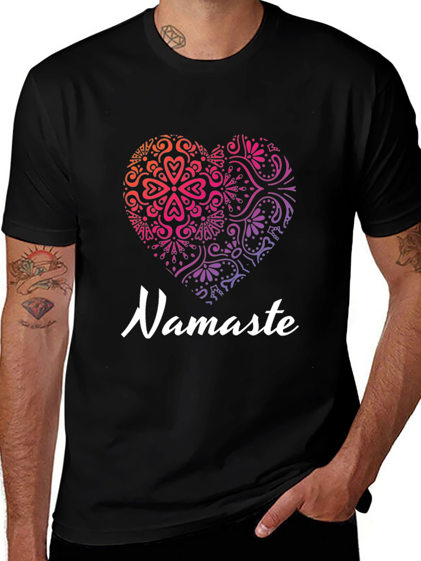 Namaste Heart Graphic Tee - Yoga Shirt
