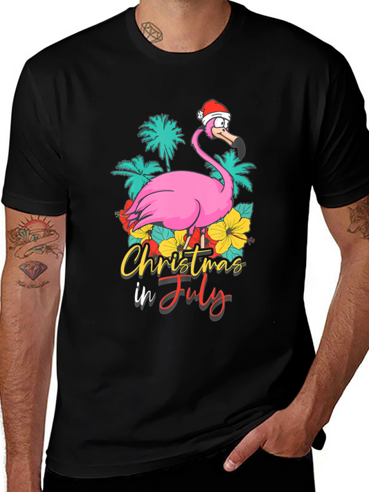 Christmas in July Flamingo T-Shirt