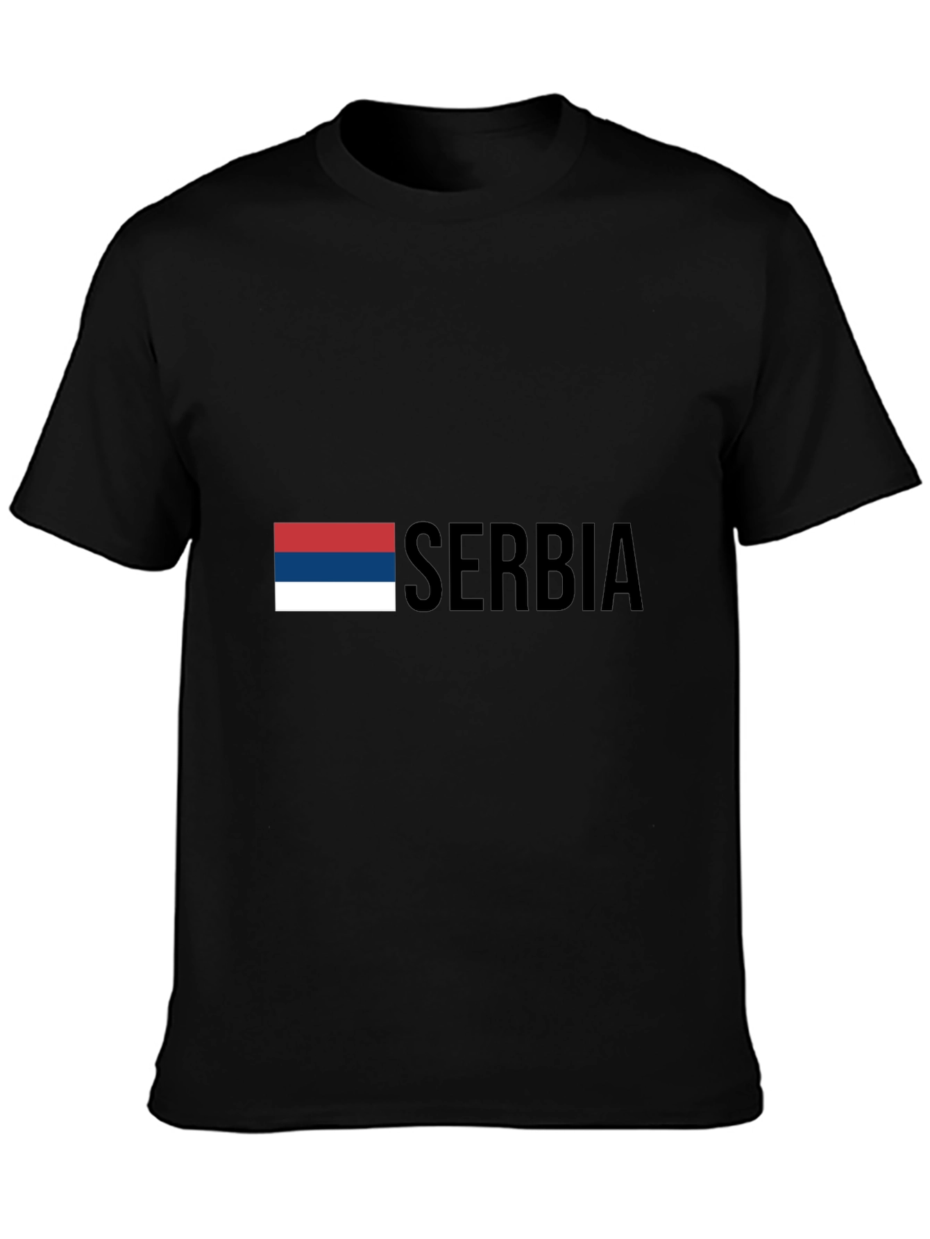 Serbia Flag T-Shirt - Black Graphic Tee