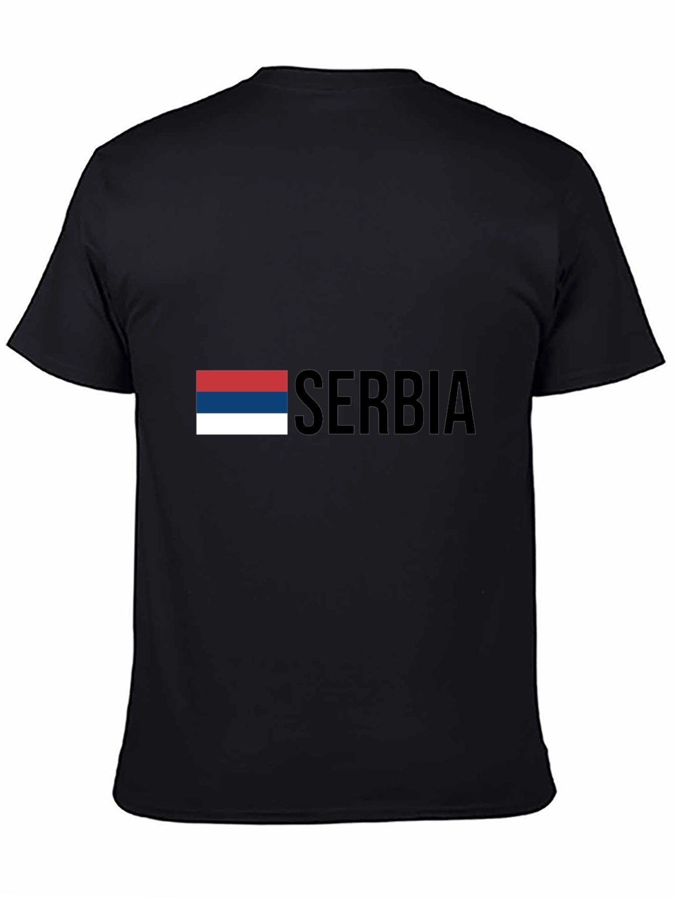 Serbia Flag T-Shirt - Black Graphic Tee