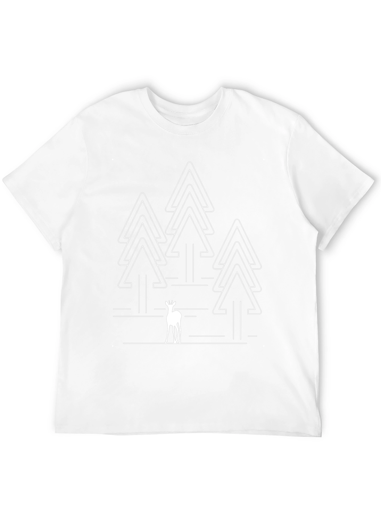 Minimalist Deer & Forest Black T-Shirt