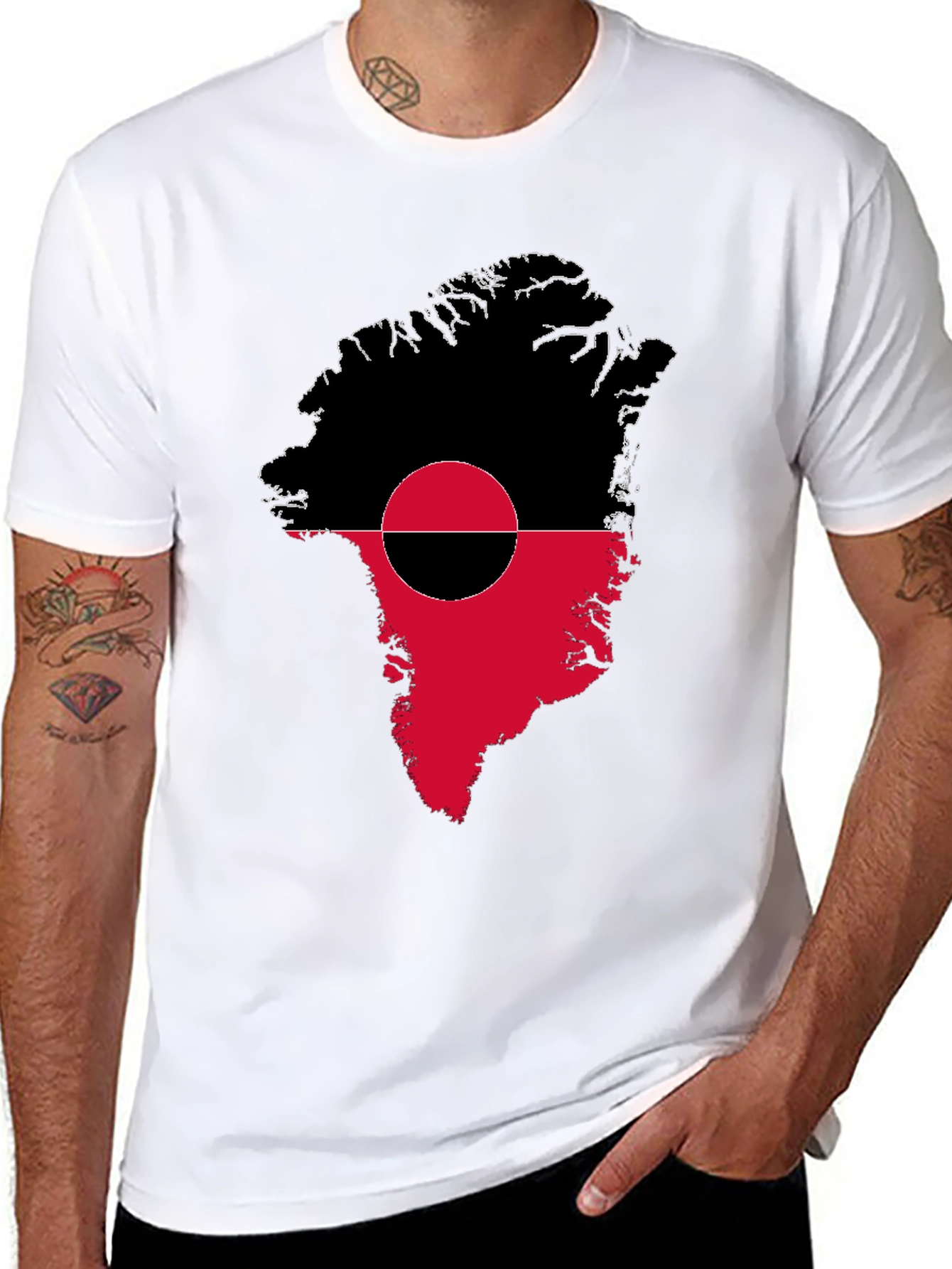 Greenland Flag T-Shirt - Unique Map Design