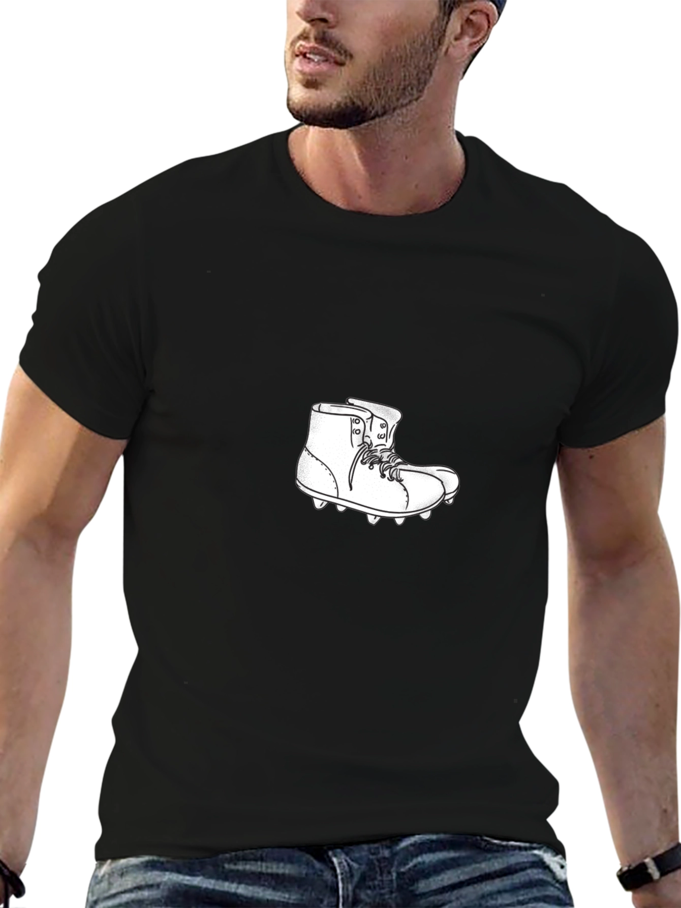 Classic Football Boot Graphic Tee - Black