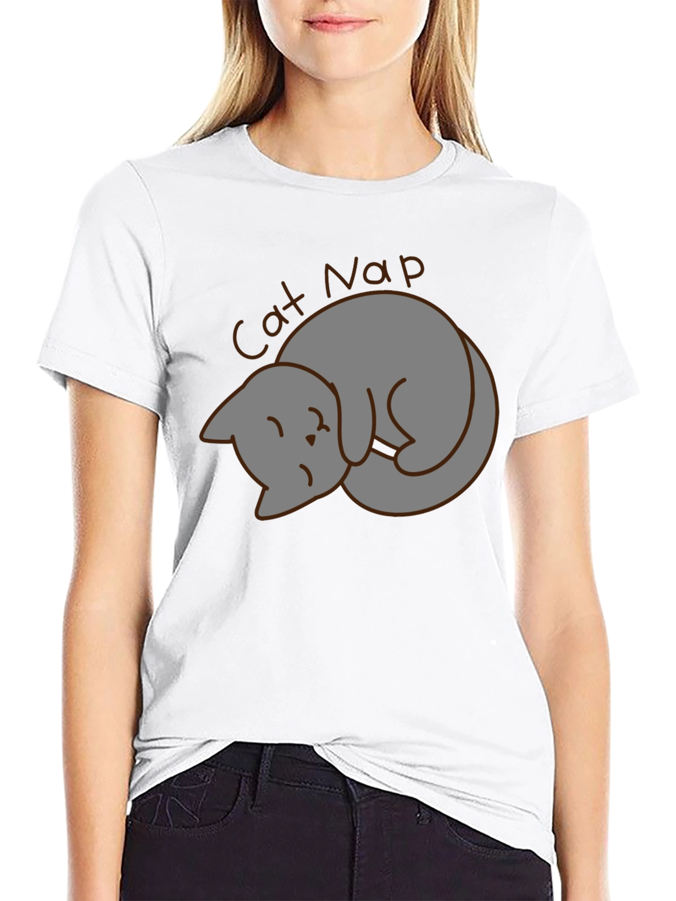 Cat Nap Graphic Tee - Unisex Black T-Shirt