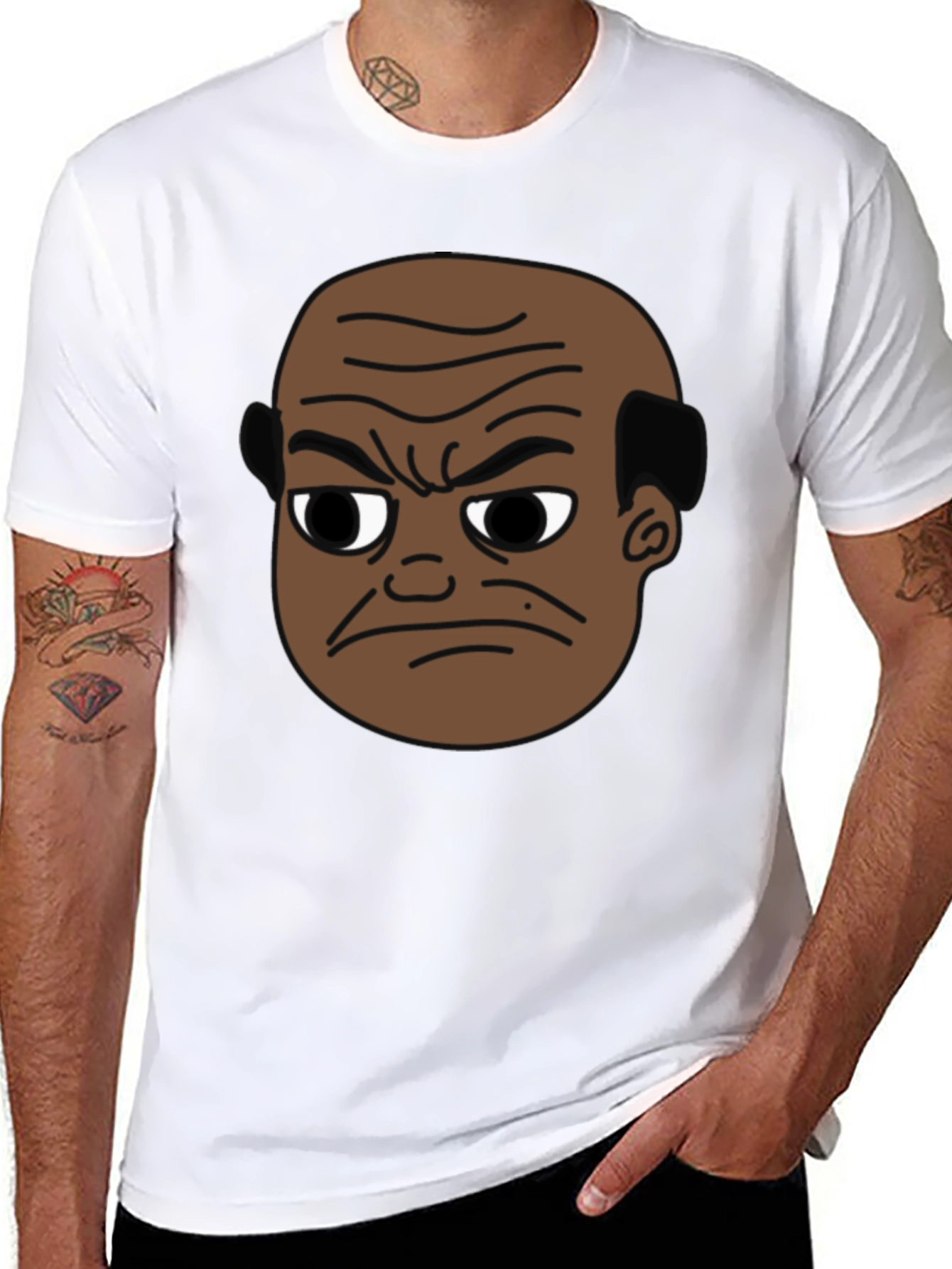 Angry Man Cartoon T-Shirt - Black Graphic Tee