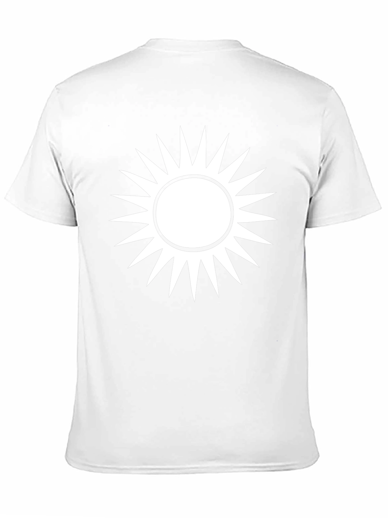 Black Tee with White Sunburst Graphic