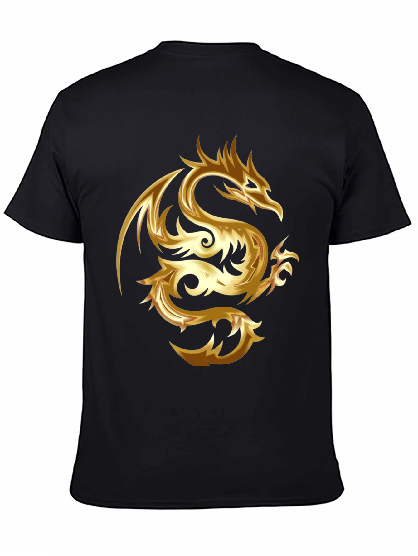 Golden Dragon Graphic Black T-Shirt