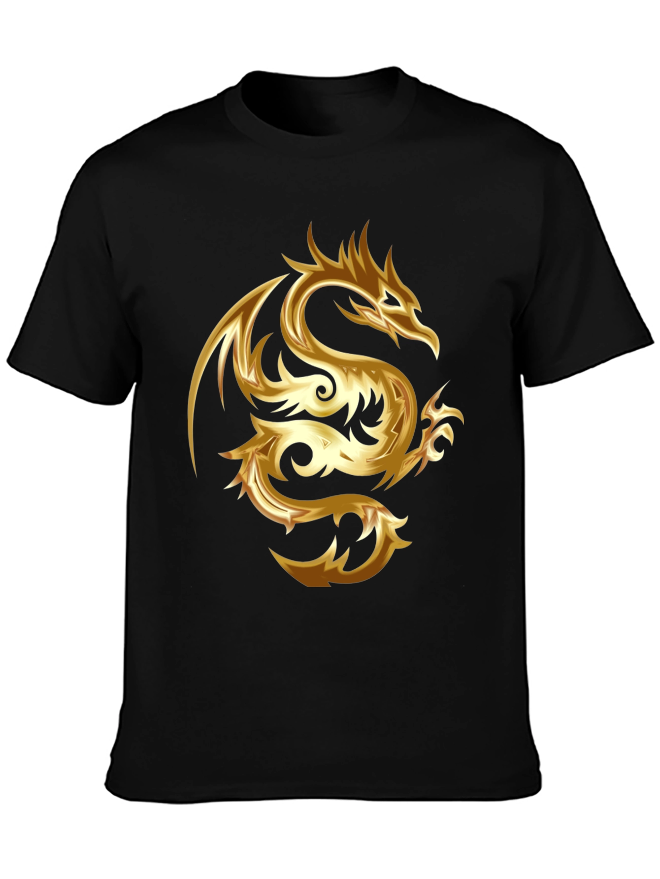 Golden Dragon Graphic Black T-Shirt