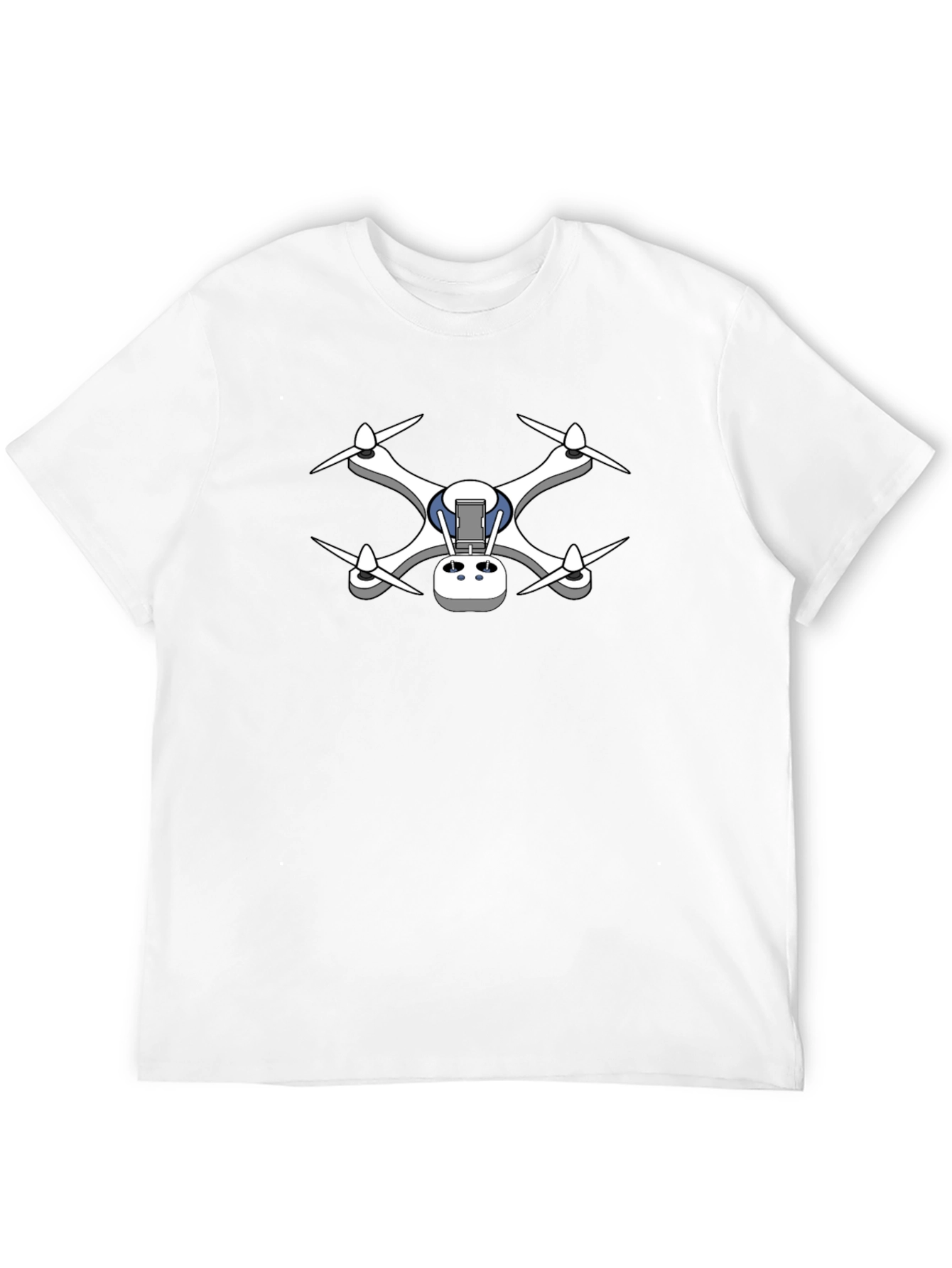 Drone Graphic Tee - Black Cotton T-Shirt