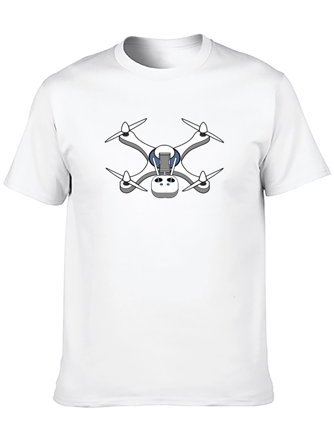 Drone Graphic Tee - Black Cotton T-Shirt