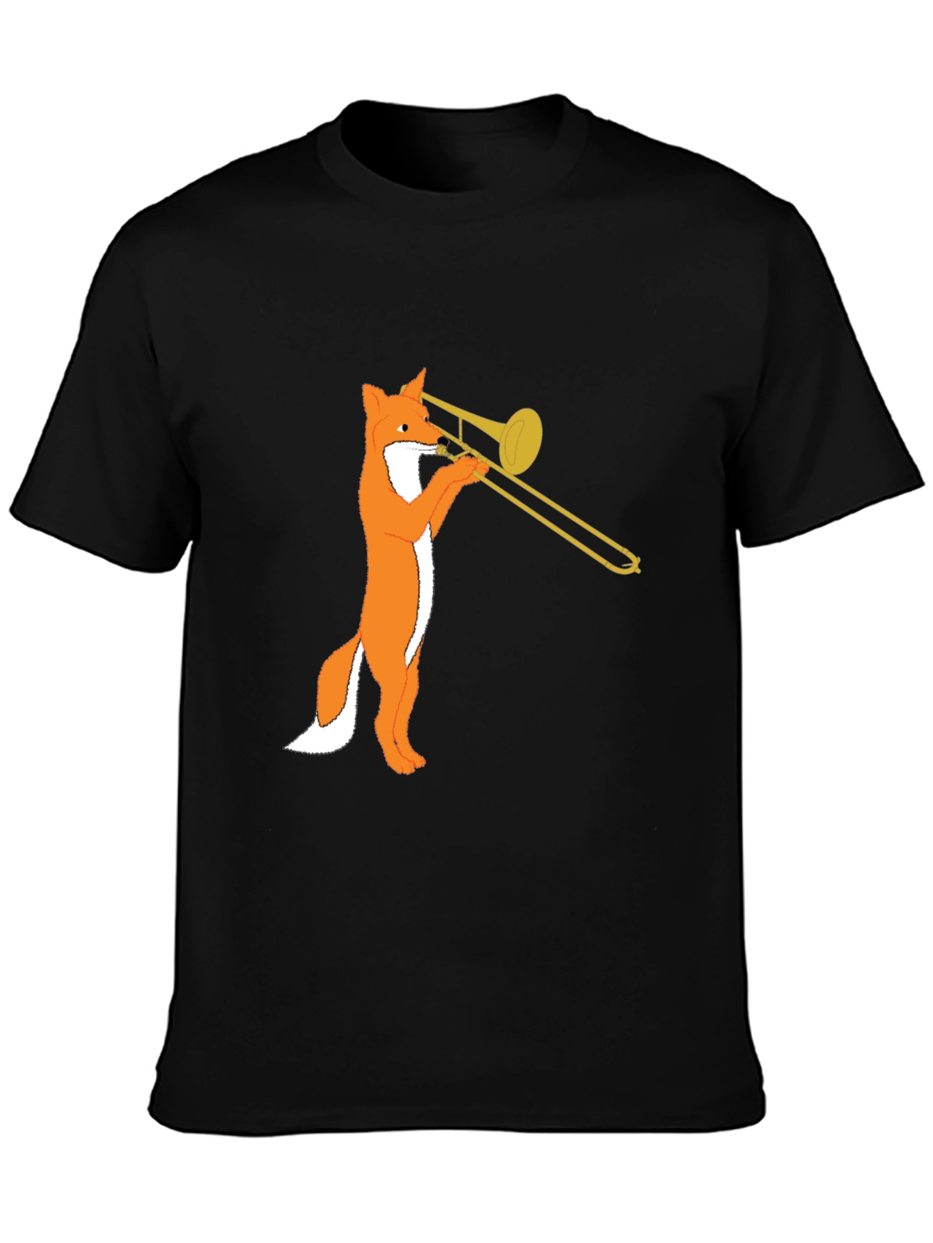 Fox Trombone T-Shirt - Black Graphic Tee