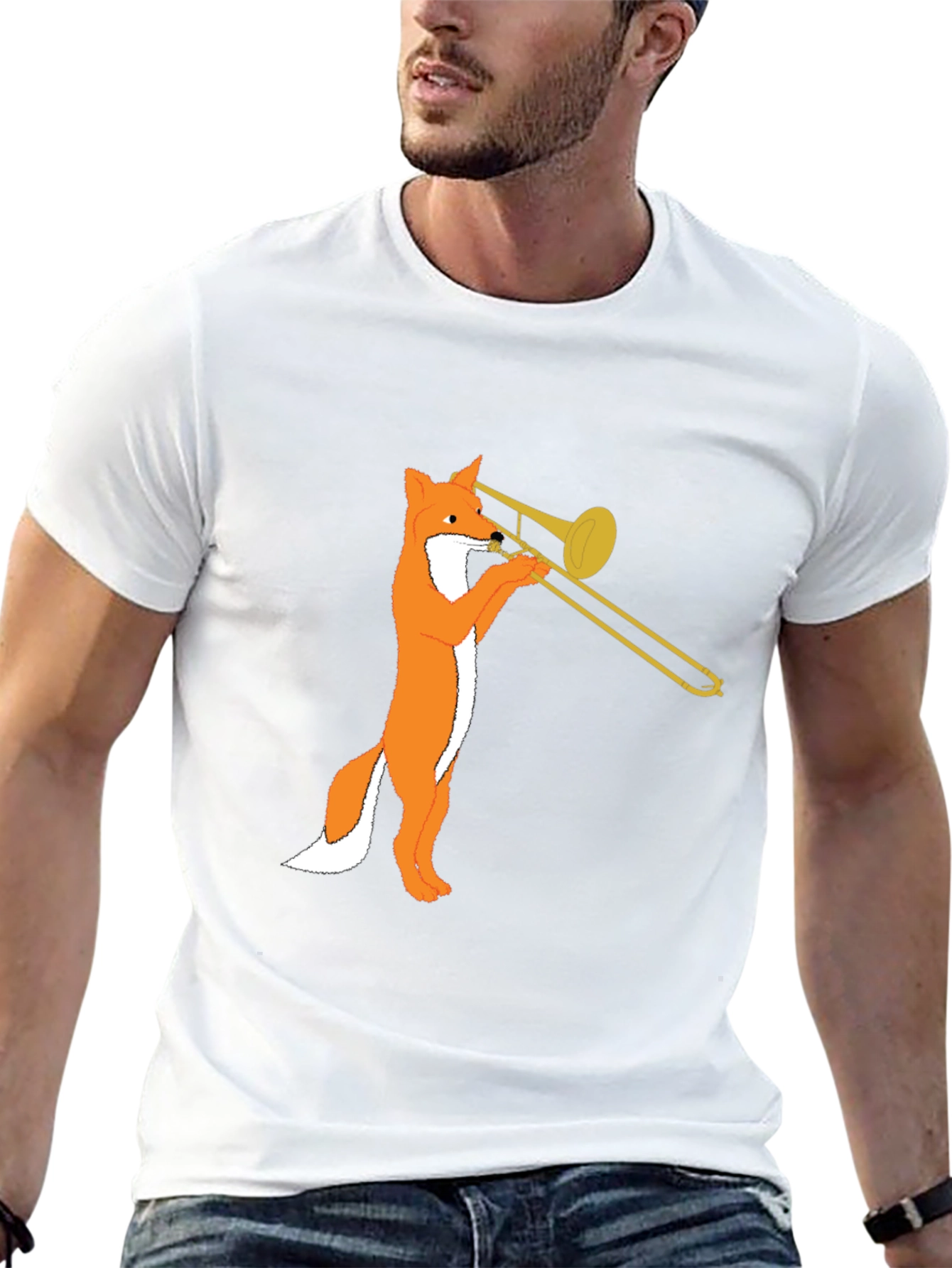 Fox Trombone T-Shirt - Black Graphic Tee