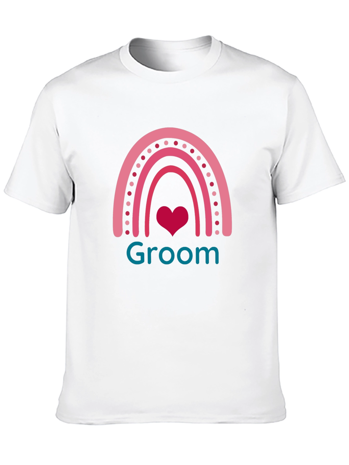 Groom Rainbow Heart Graphic Tee - Black
