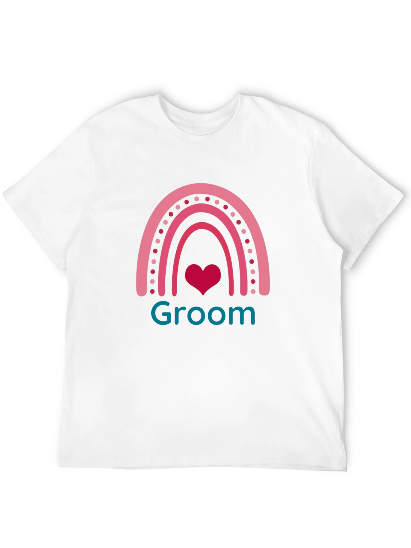 Groom Rainbow Heart Graphic Tee - Black