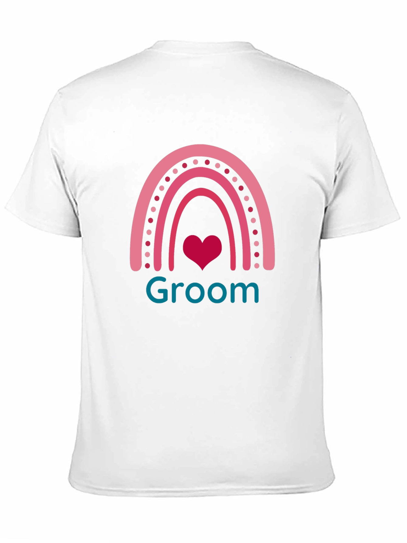 Groom Rainbow Heart Graphic Tee - Black