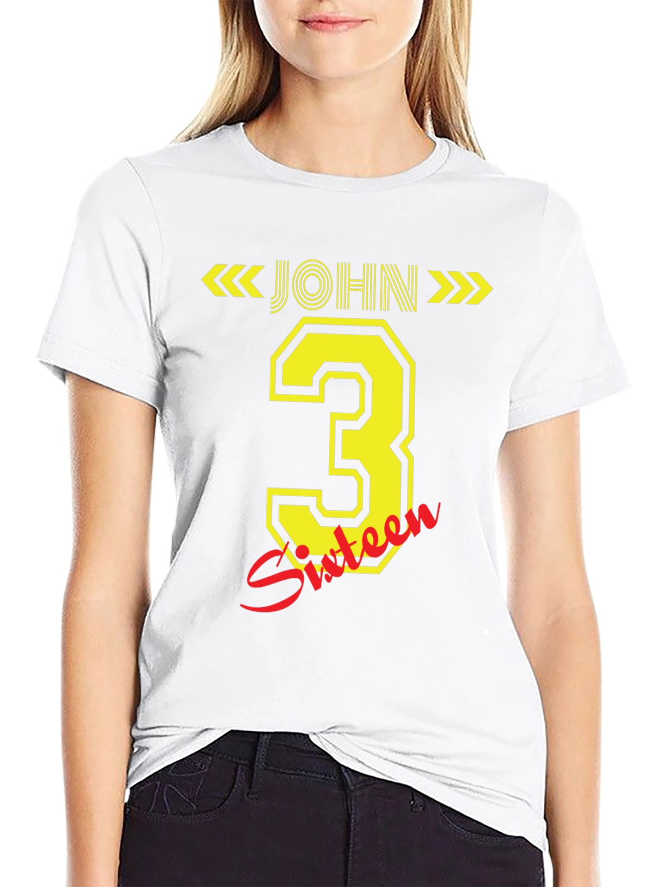 John 3:16 T-Shirt - Black Cotton Blend Casual Wear