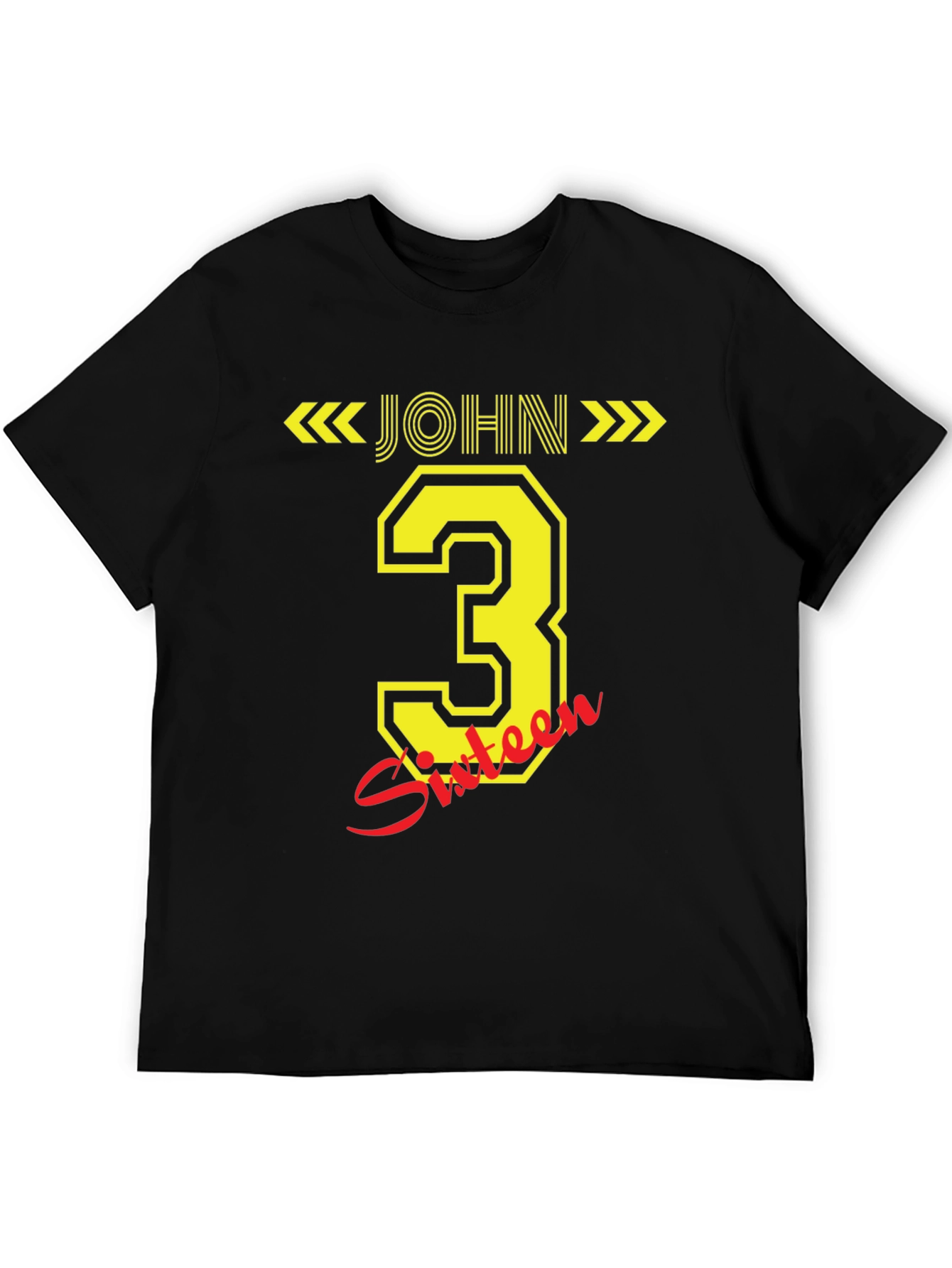 John 3:16 T-Shirt - Black Cotton Blend Casual Wear