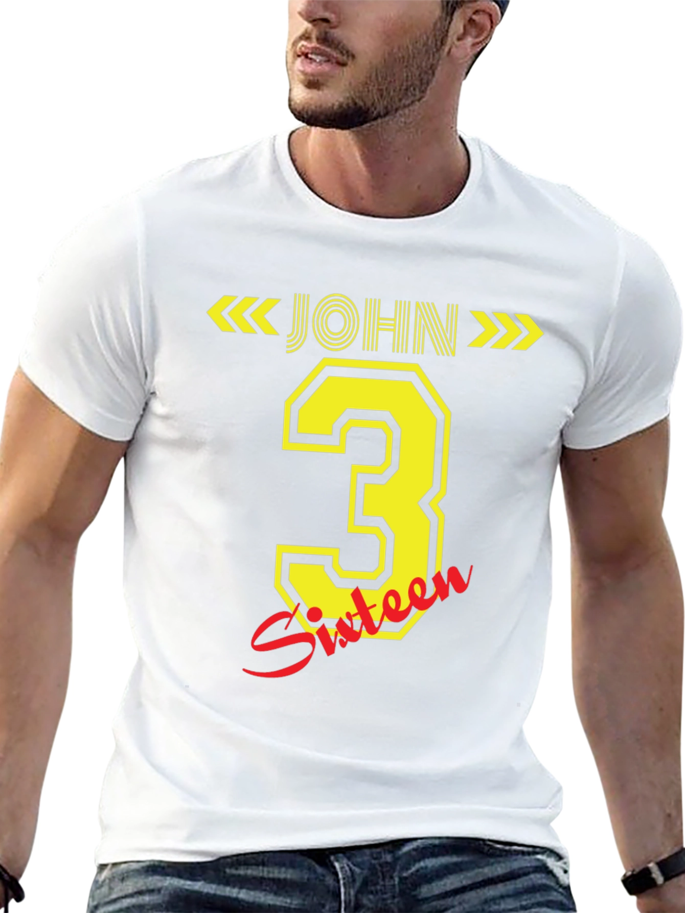 John 3:16 T-Shirt - Black Cotton Blend Casual Wear