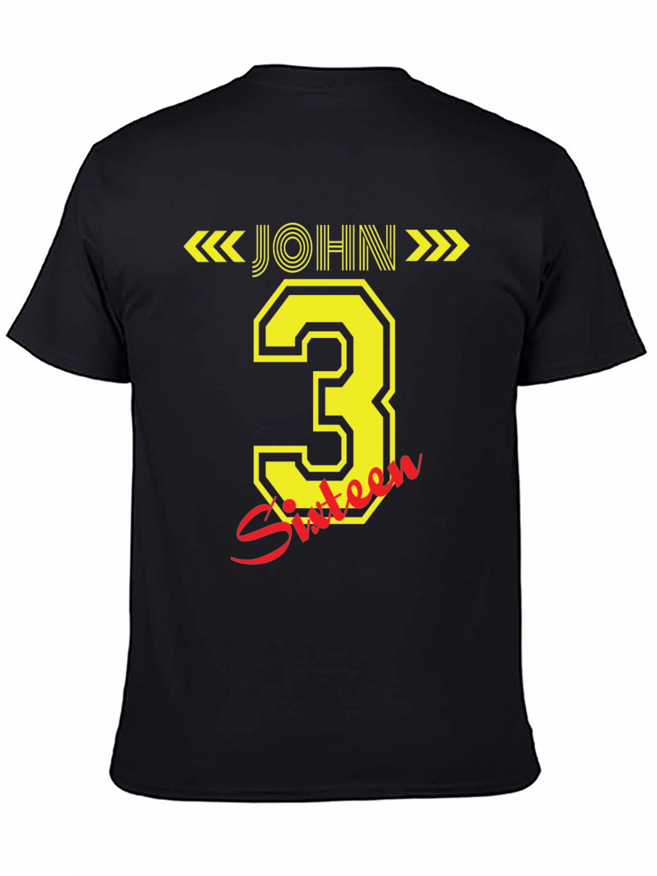 John 3:16 T-Shirt - Black Cotton Blend Casual Wear