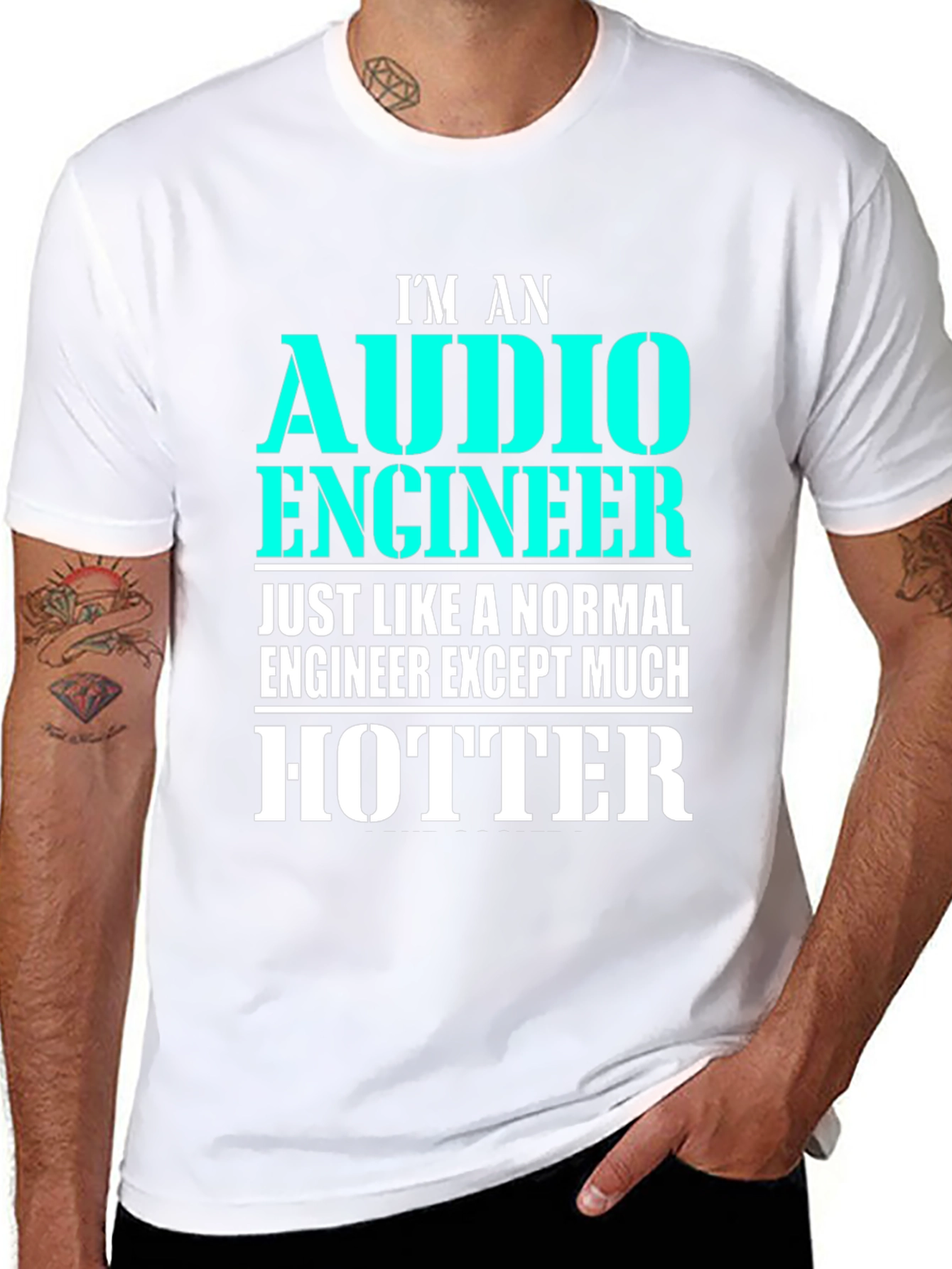 Audio Engineer Hotter Black T-Shirt Funny Gift
