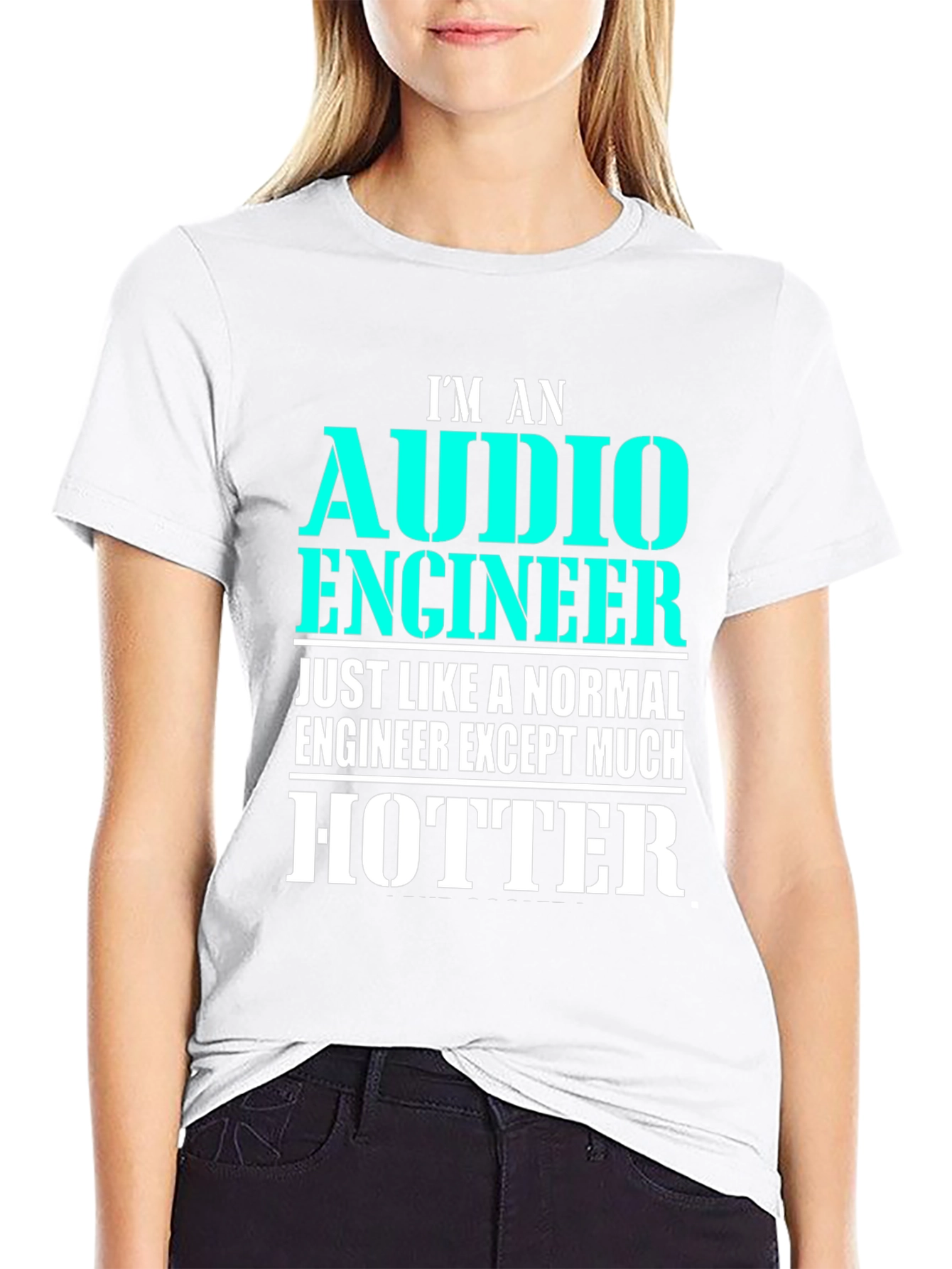 Audio Engineer Hotter Black T-Shirt Funny Gift