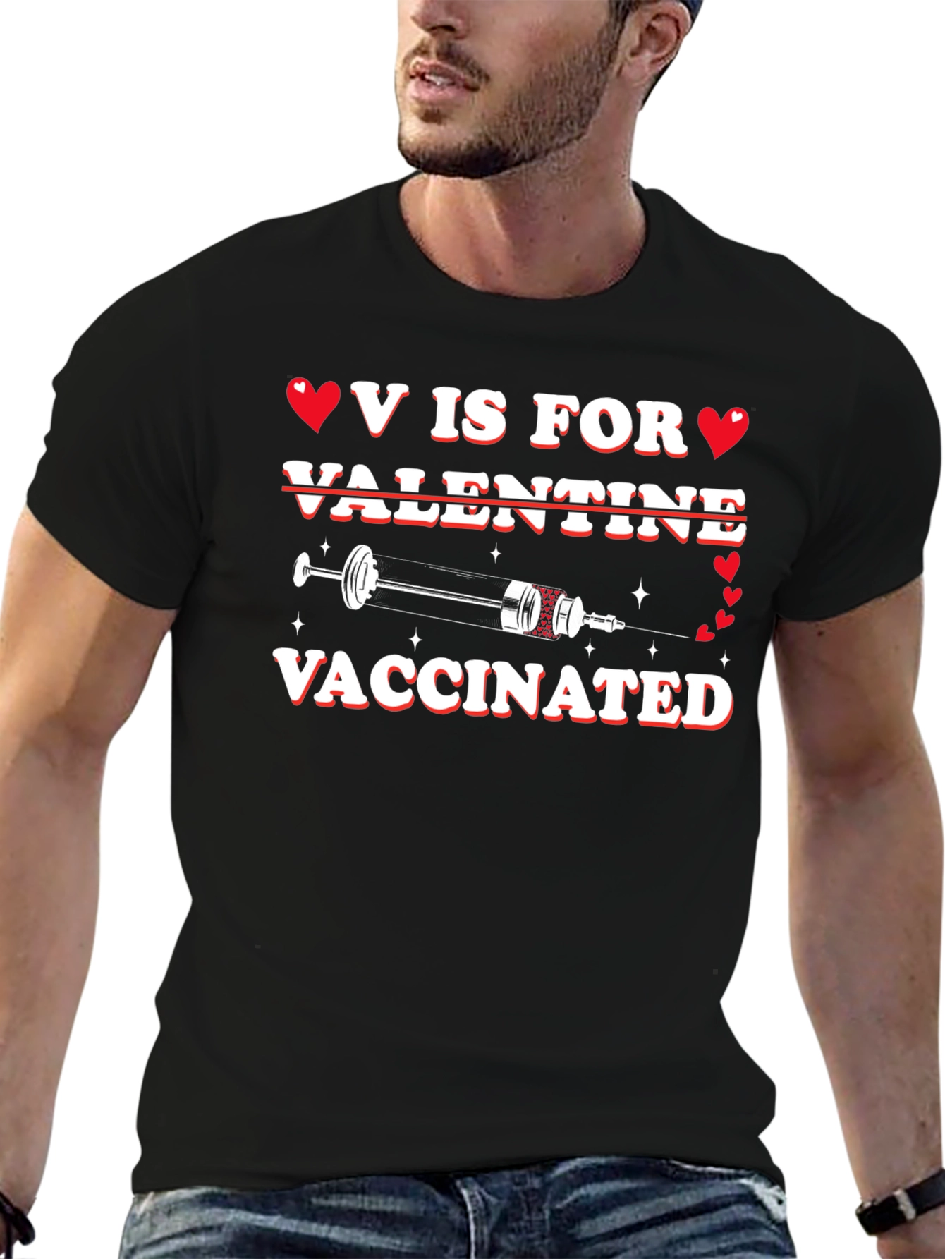 V is for Vaccinated Valentine T-Shirt