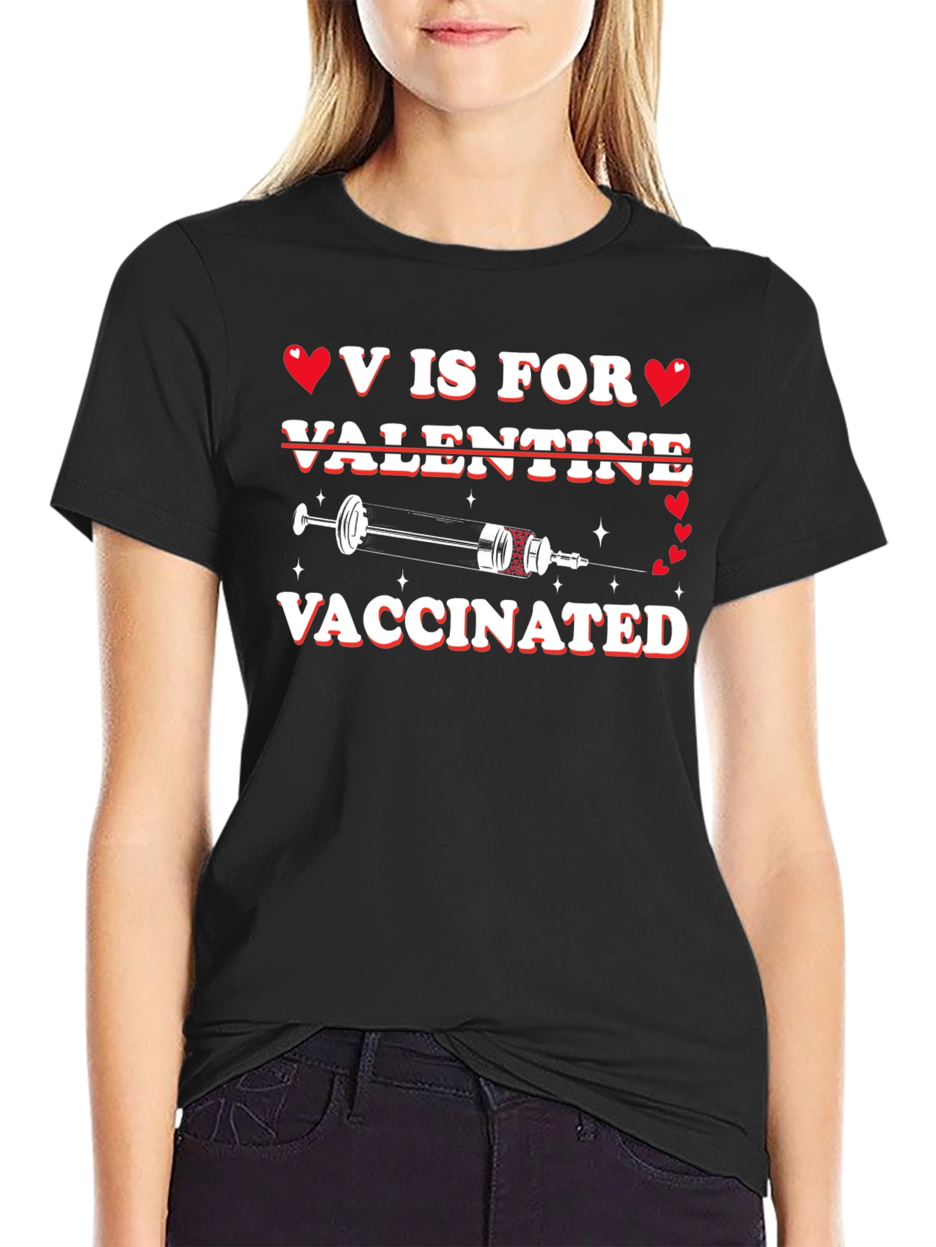 V is for Vaccinated Valentine T-Shirt