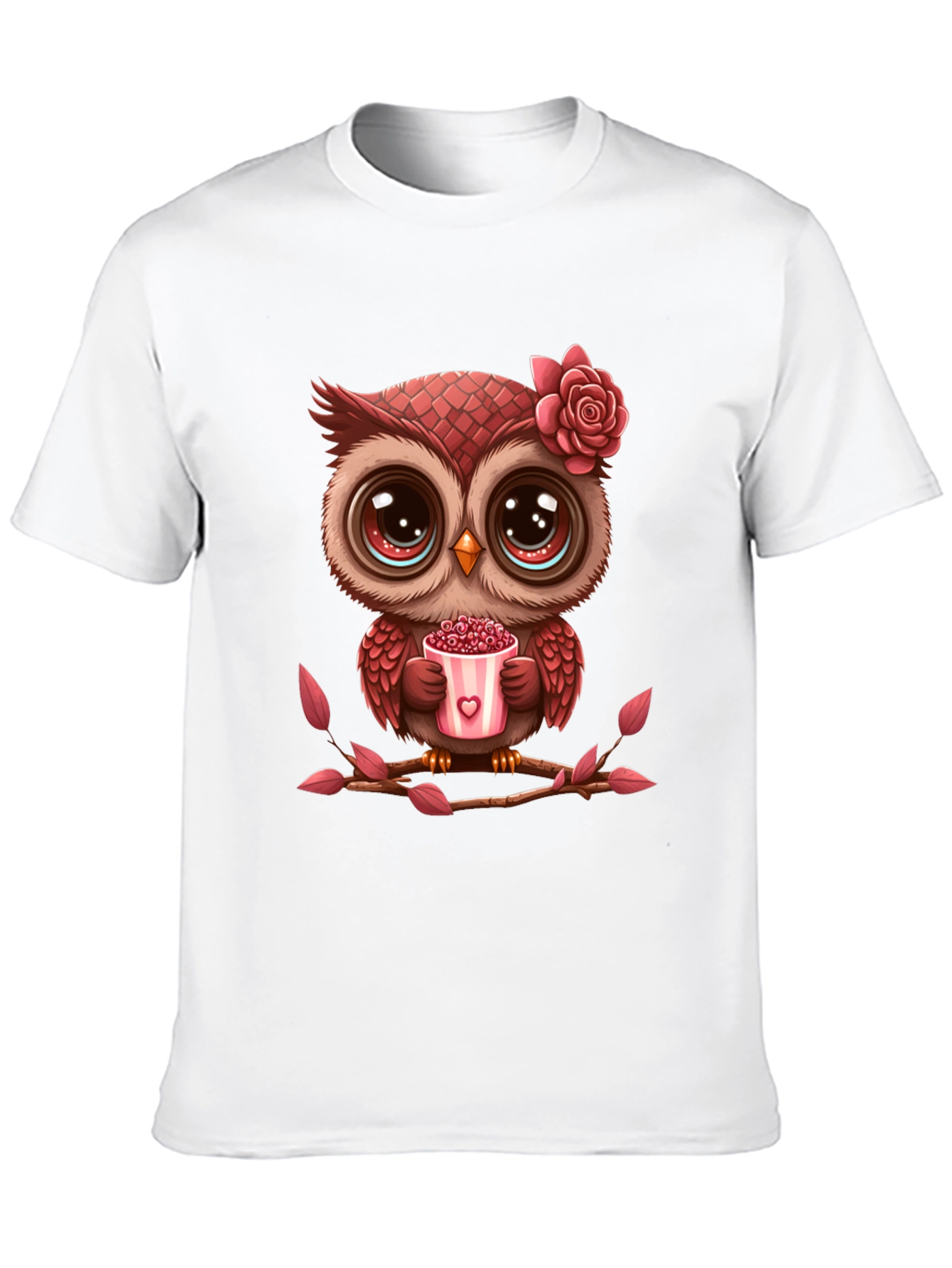 Cute Owl Valentines Day Black T-Shirt