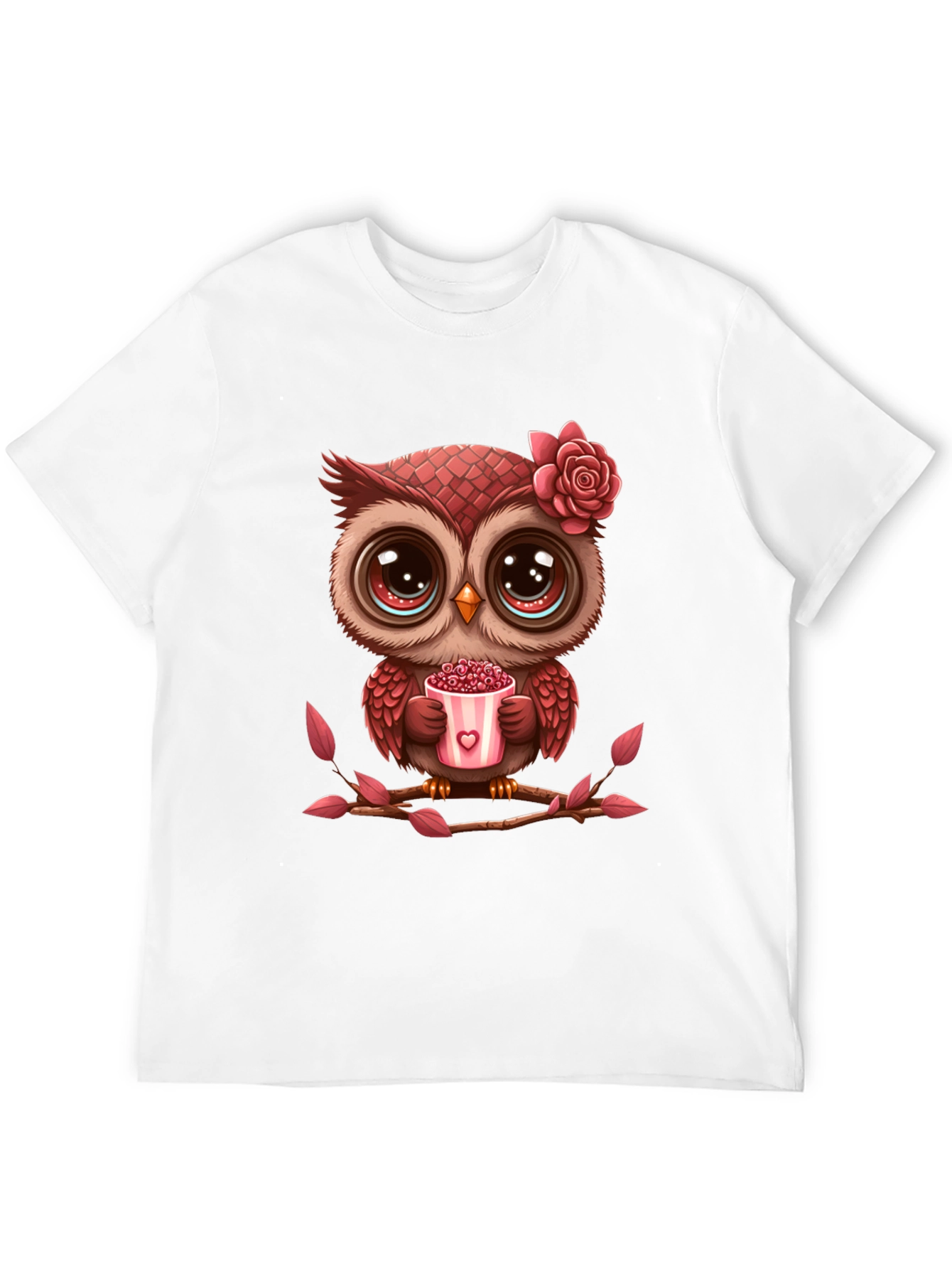 Cute Owl Valentines Day Black T-Shirt