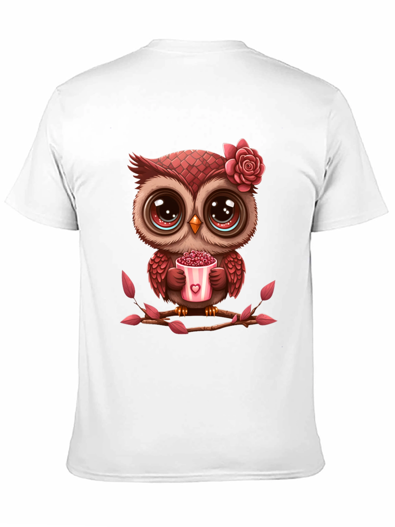 Cute Owl Valentines Day Black T-Shirt