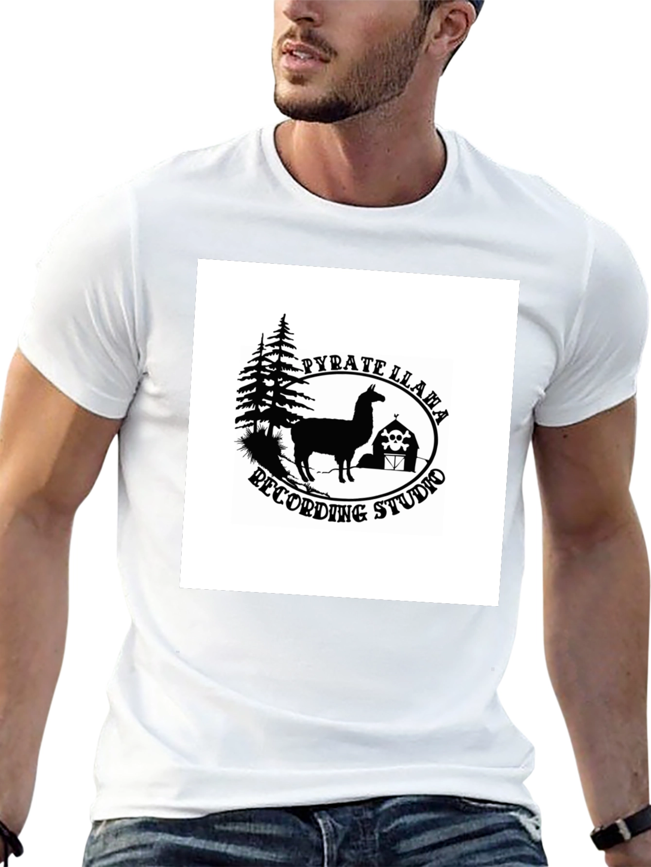 Pyrate Llama Recording Studio Black T-Shirt