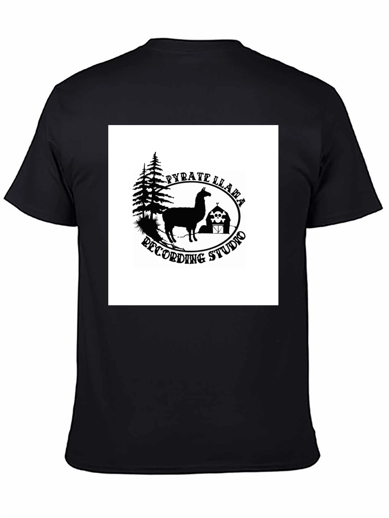 Pyrate Llama Recording Studio Black T-Shirt