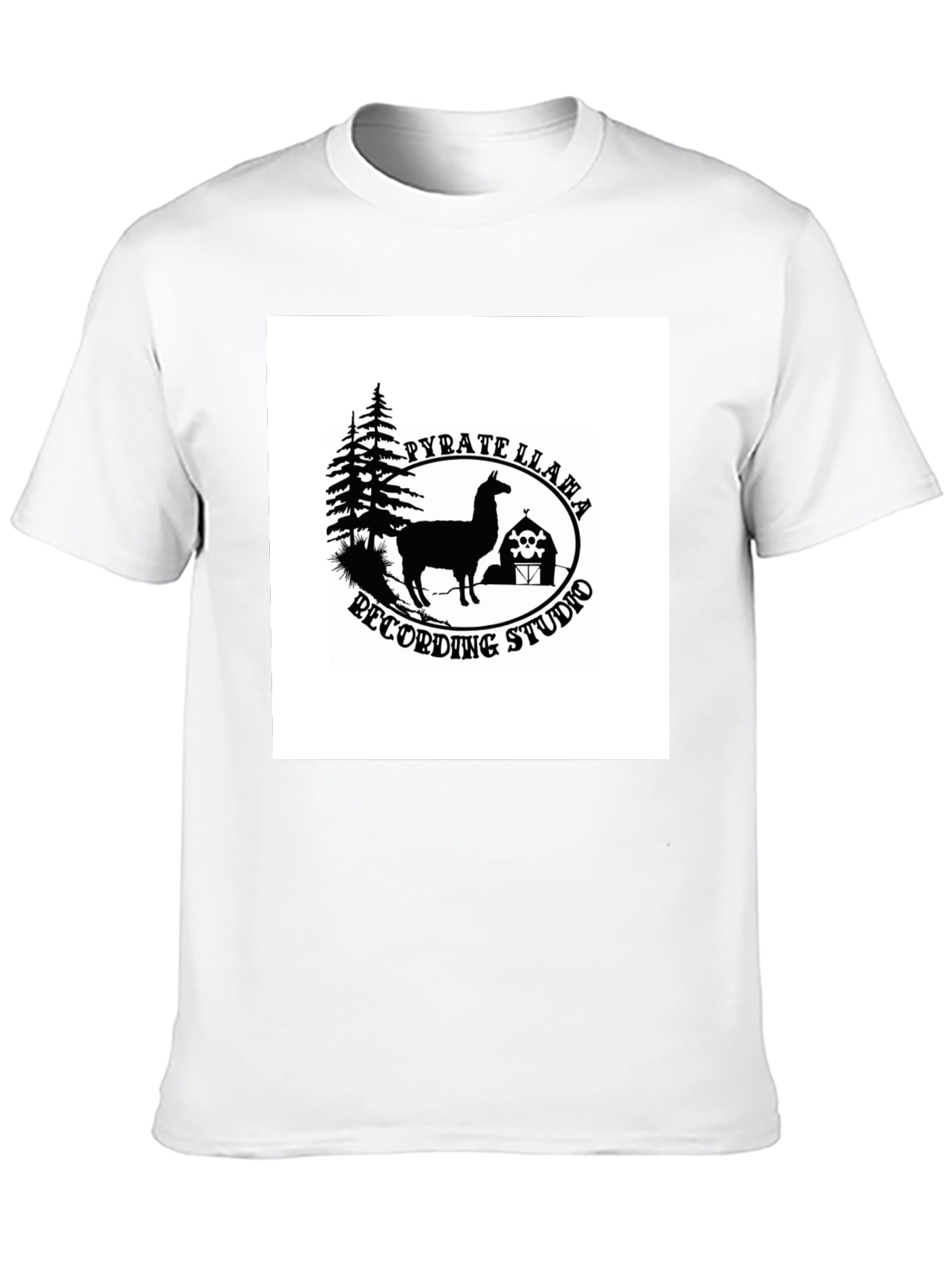Pyrate Llama Recording Studio Black T-Shirt