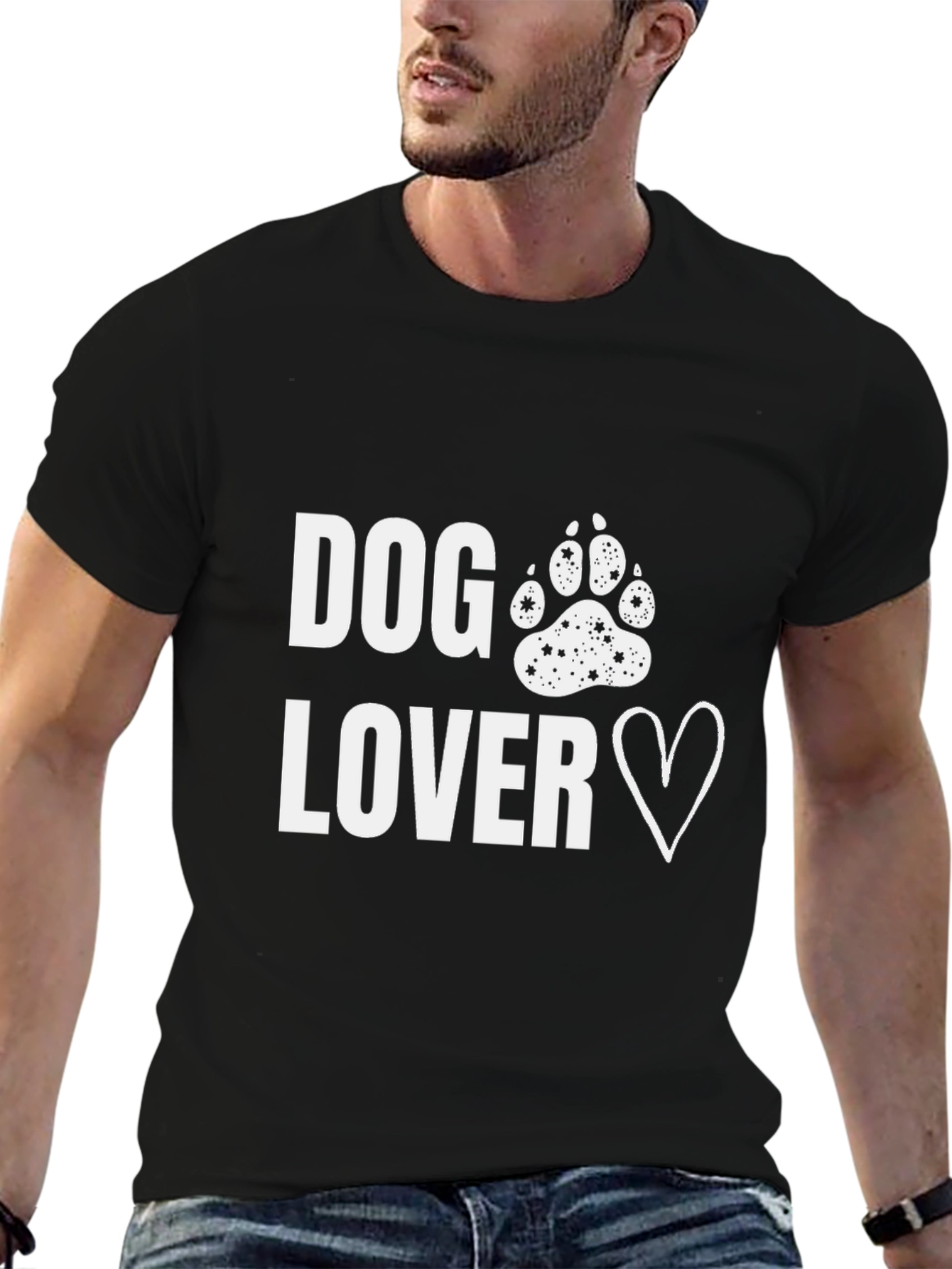 Dog Lover T-Shirt - Paw Print Heart Graphic Tee