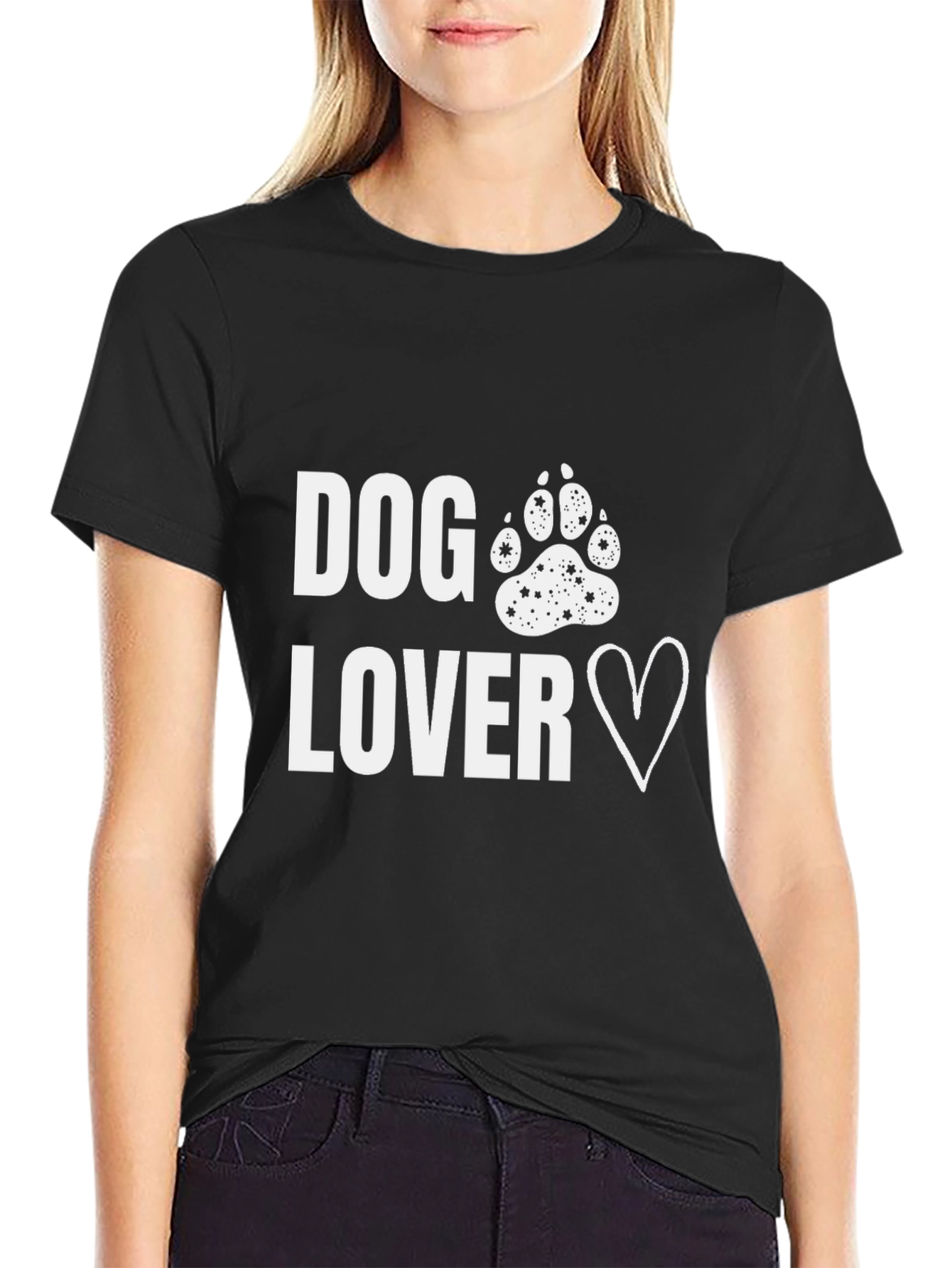 Dog Lover T-Shirt - Paw Print Heart Graphic Tee