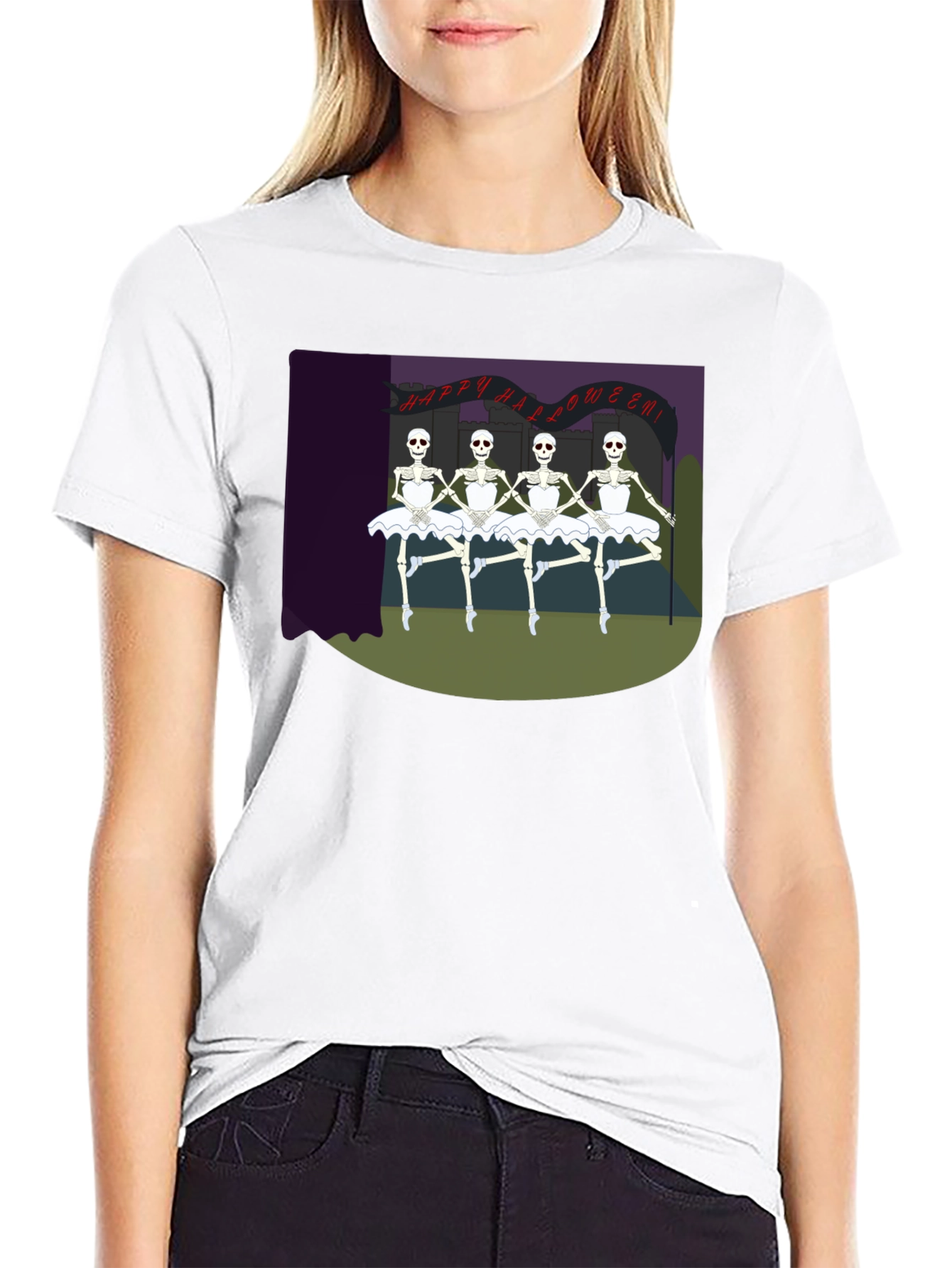 Halloween Skeleton Ballerina T-Shirt