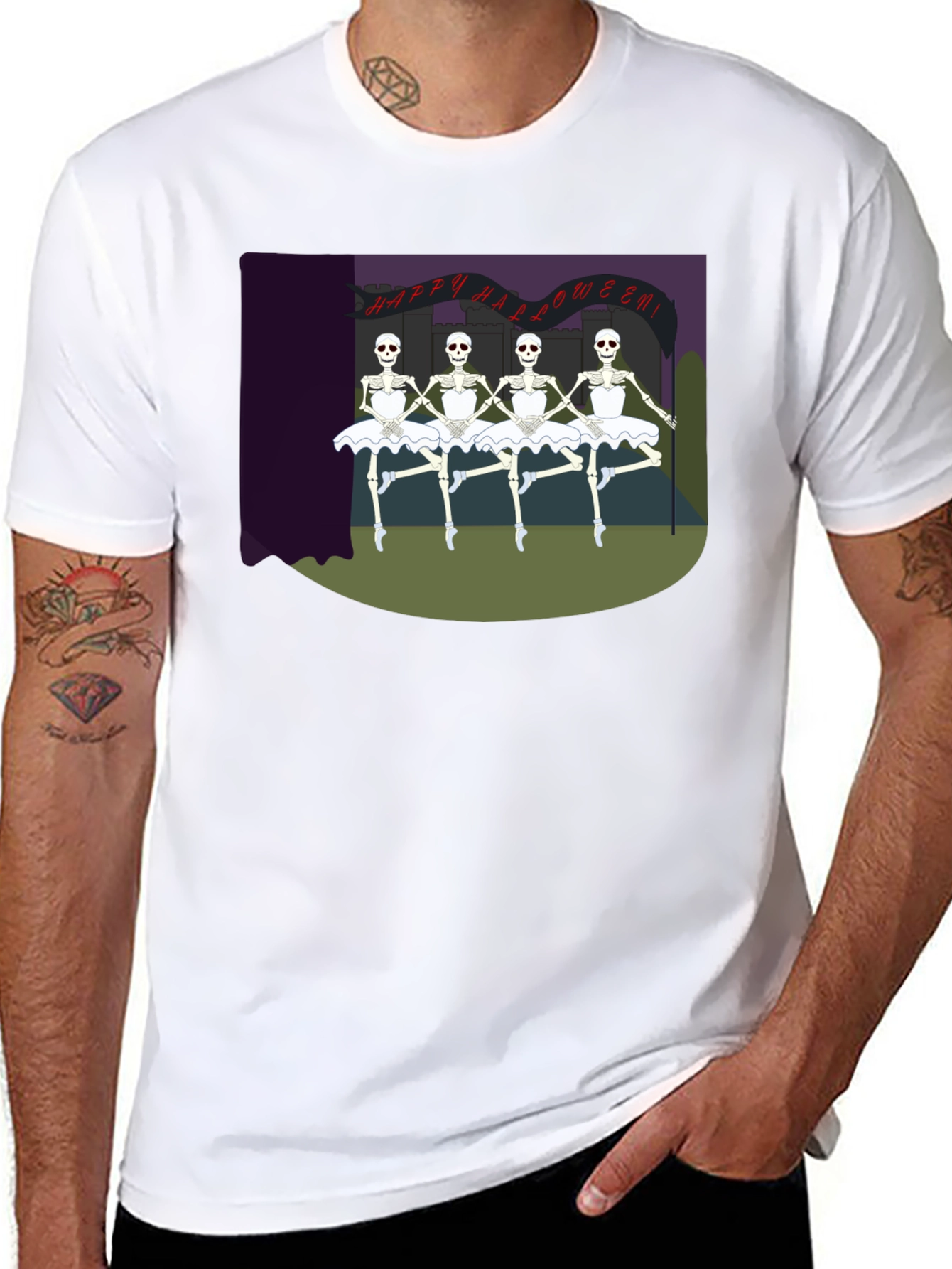 Halloween Skeleton Ballerina T-Shirt