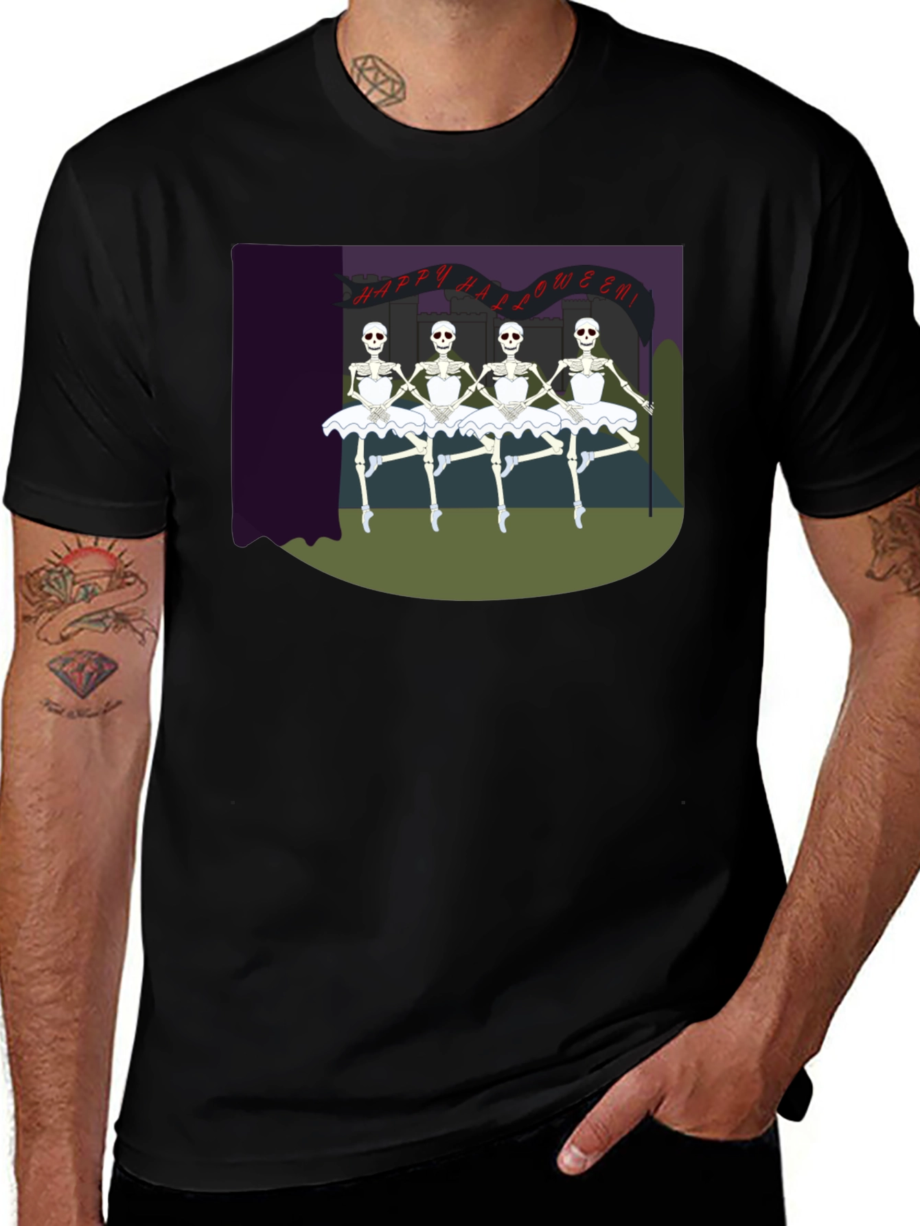 Halloween Skeleton Ballerina T-Shirt